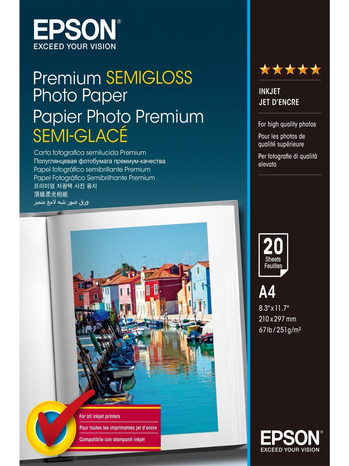 Epson Premium Semigloss Photo Paper (20 Sheets) - Papier Fotopapier Und Etiketten - C13s041332