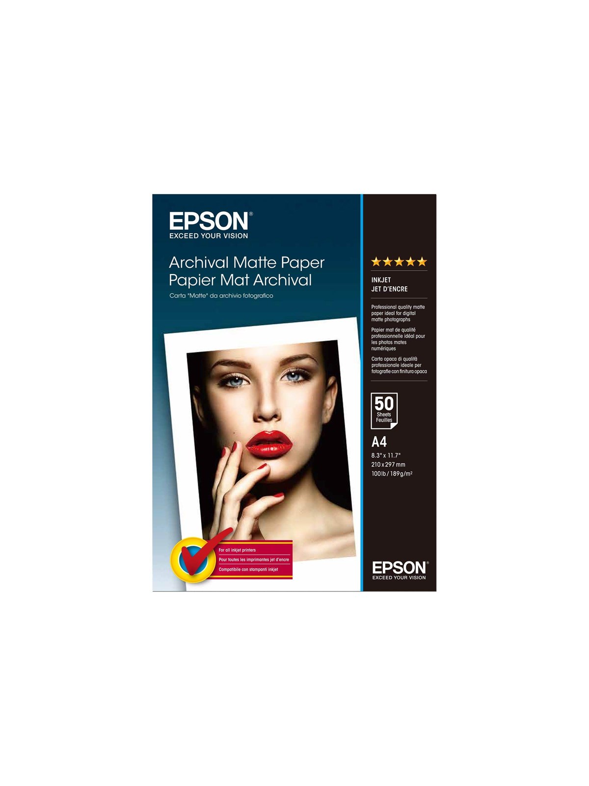 Epson Papir A4 Mat Arkiv 50 Ark - Papier Fotopapier Und Etiketten - C13s041342