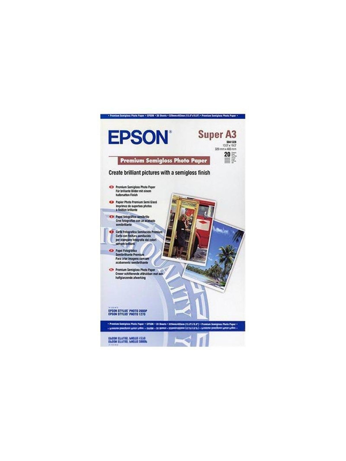 Epson Premium Semigloss Photo Paper - Papier Fotopapier Und Etiketten - C13s041328