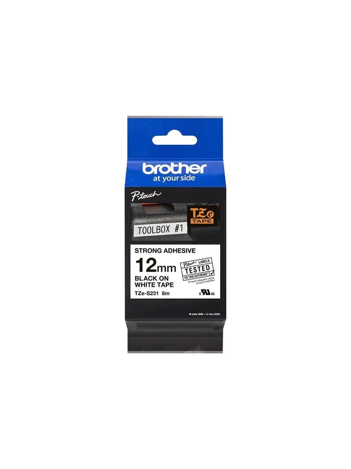 Brother Tzs-231 - Black On White - Roll (1.2 cm x 8 m) - Papier Fotopapier Und Etiketten