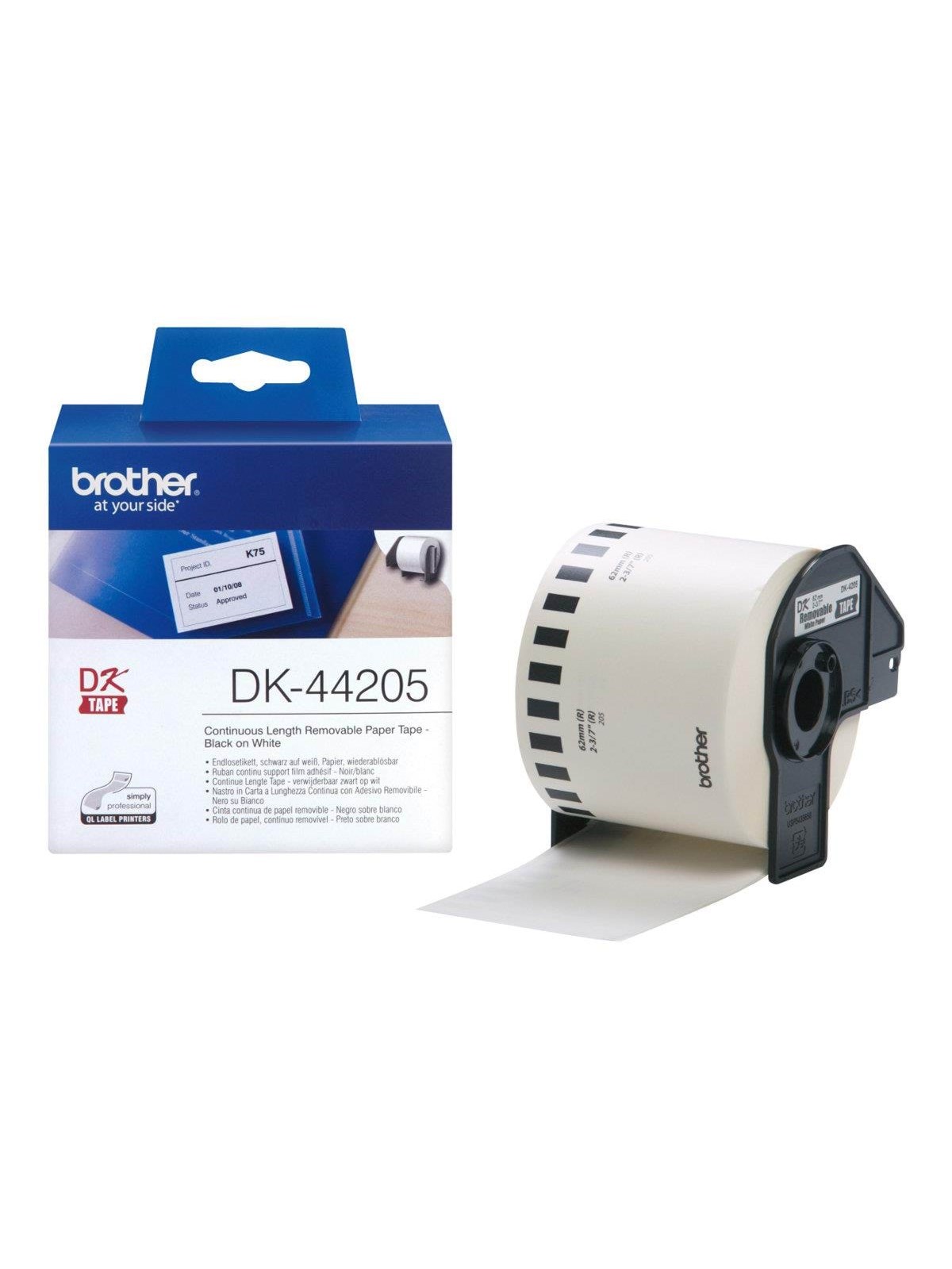 Brother Dk44205 / Continuous Removable Paper Roll 62mm x 30m - Papier Fotopapier Und Etiketten