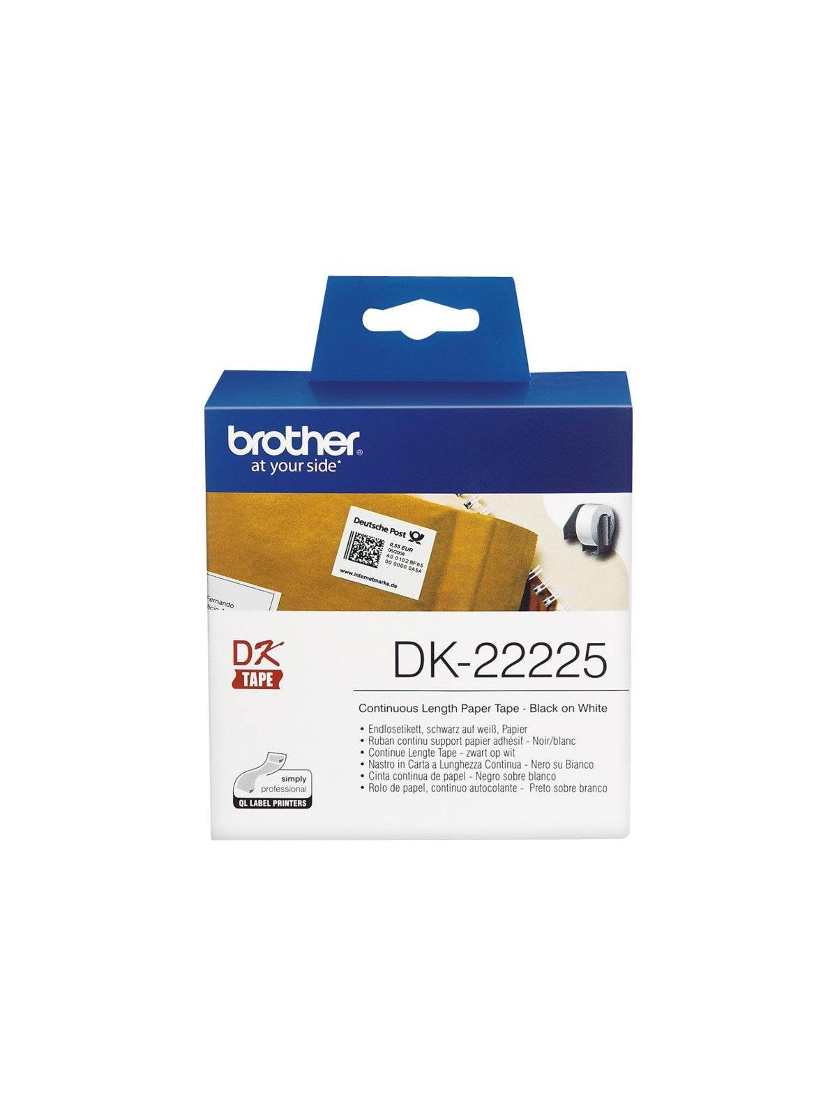Brother Dk22225 - Paper - Black On White - Roll (3.8 cm x 30.5 m) - Papier Fotopapier Und Etiketten