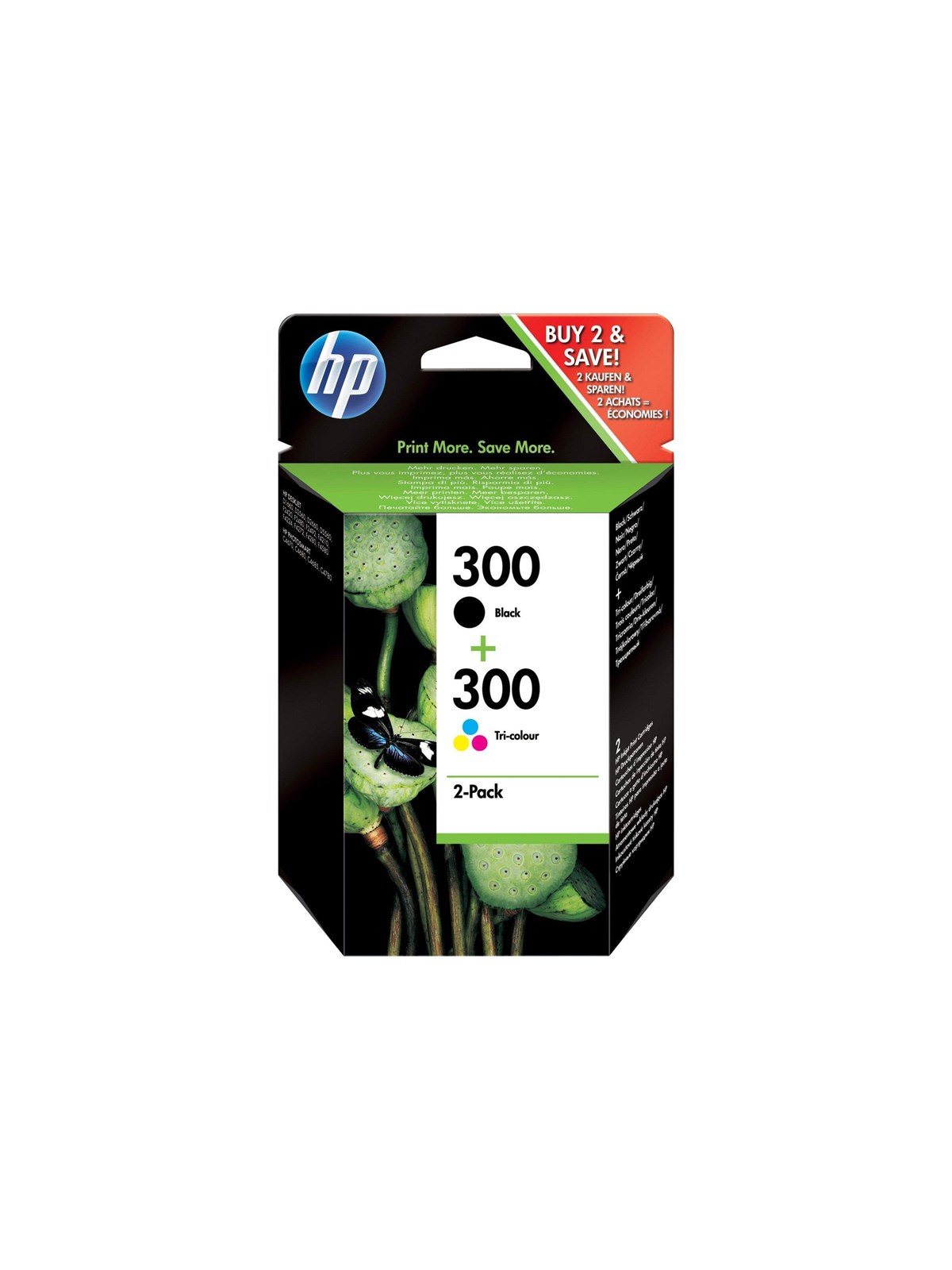 HP 300 / Cn637ee - Combo Pack - Black - (Cyan Magenta Cyan) Ink - Tintenpatrone Dye-based Tricolour - Druckerzubehoer Tinte Toner