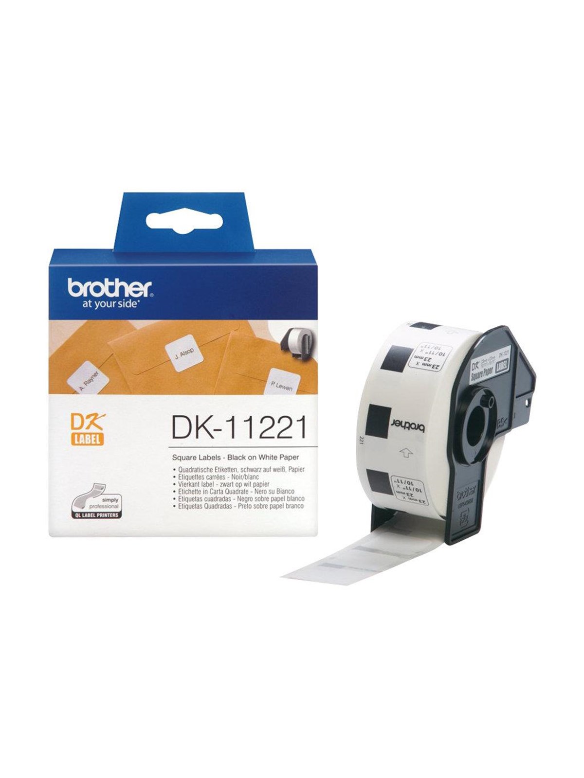 Brother Dk-11221 - Black on White - 23 x 23 mm 1000 Label(s) Labels - Papier Fotopapier Und Etiketten