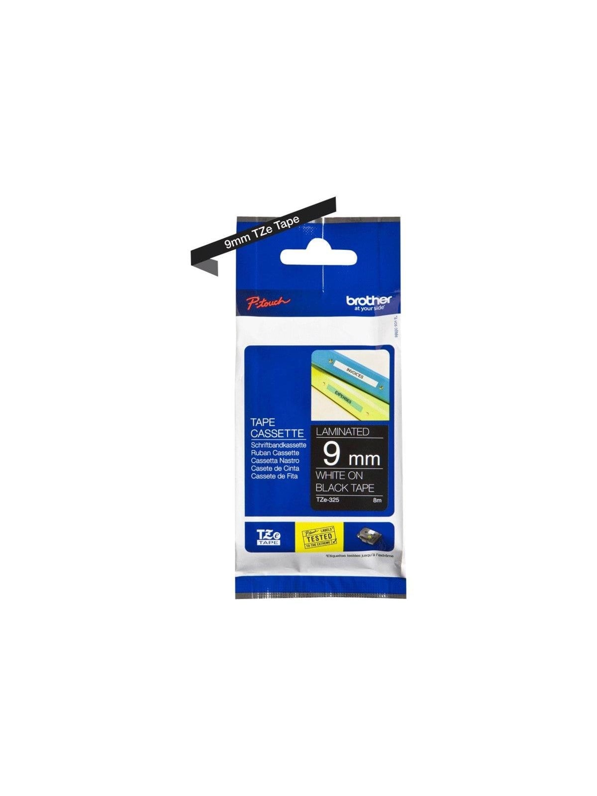 Brother TZ E325 - White On Black - Roll (0.9 cm x 8 m) 1 Cassette(s) Laminated Tape - Papier Fotopapier Und Etiketten - Tze325