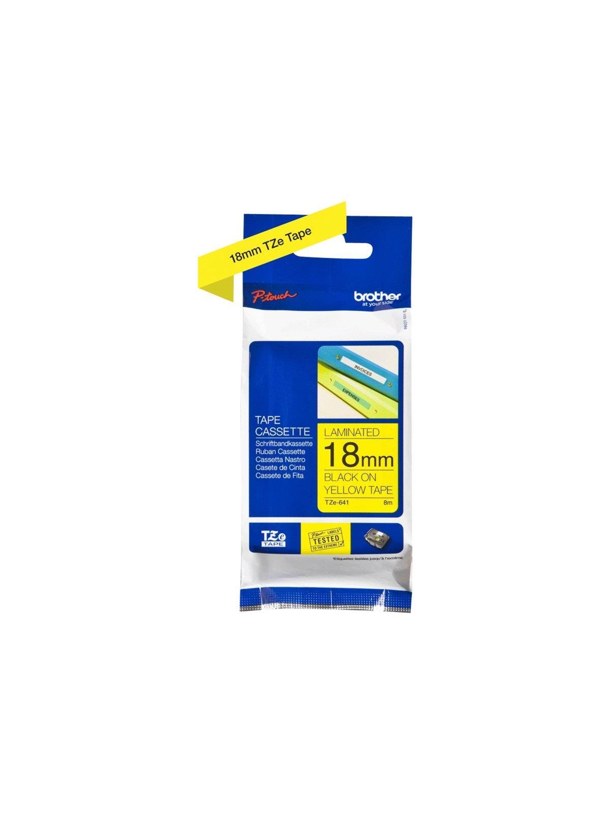 Brother Tze641 Yellow/black Tape 18mm - Papier Fotopapier Und Etiketten