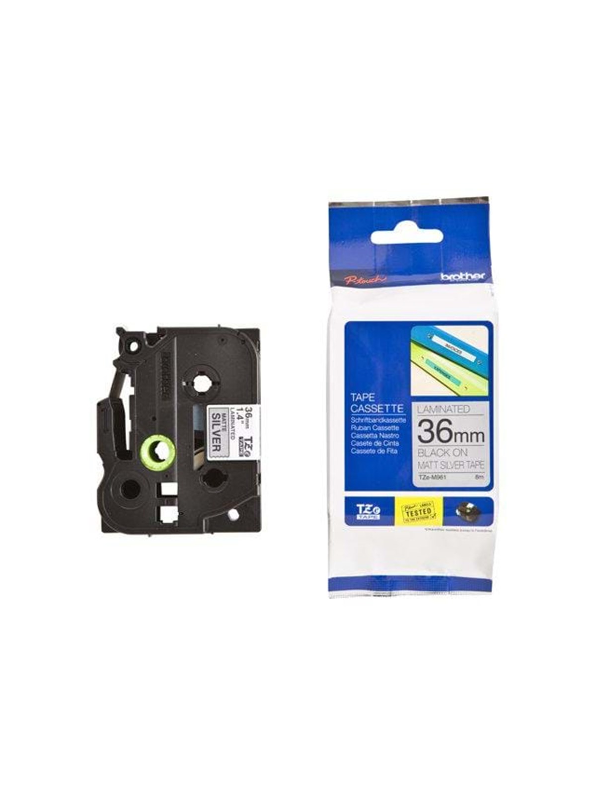 Brother Tape/36mm Black on Matt f P-touc - Papier Fotopapier Und Etiketten - Tzem961