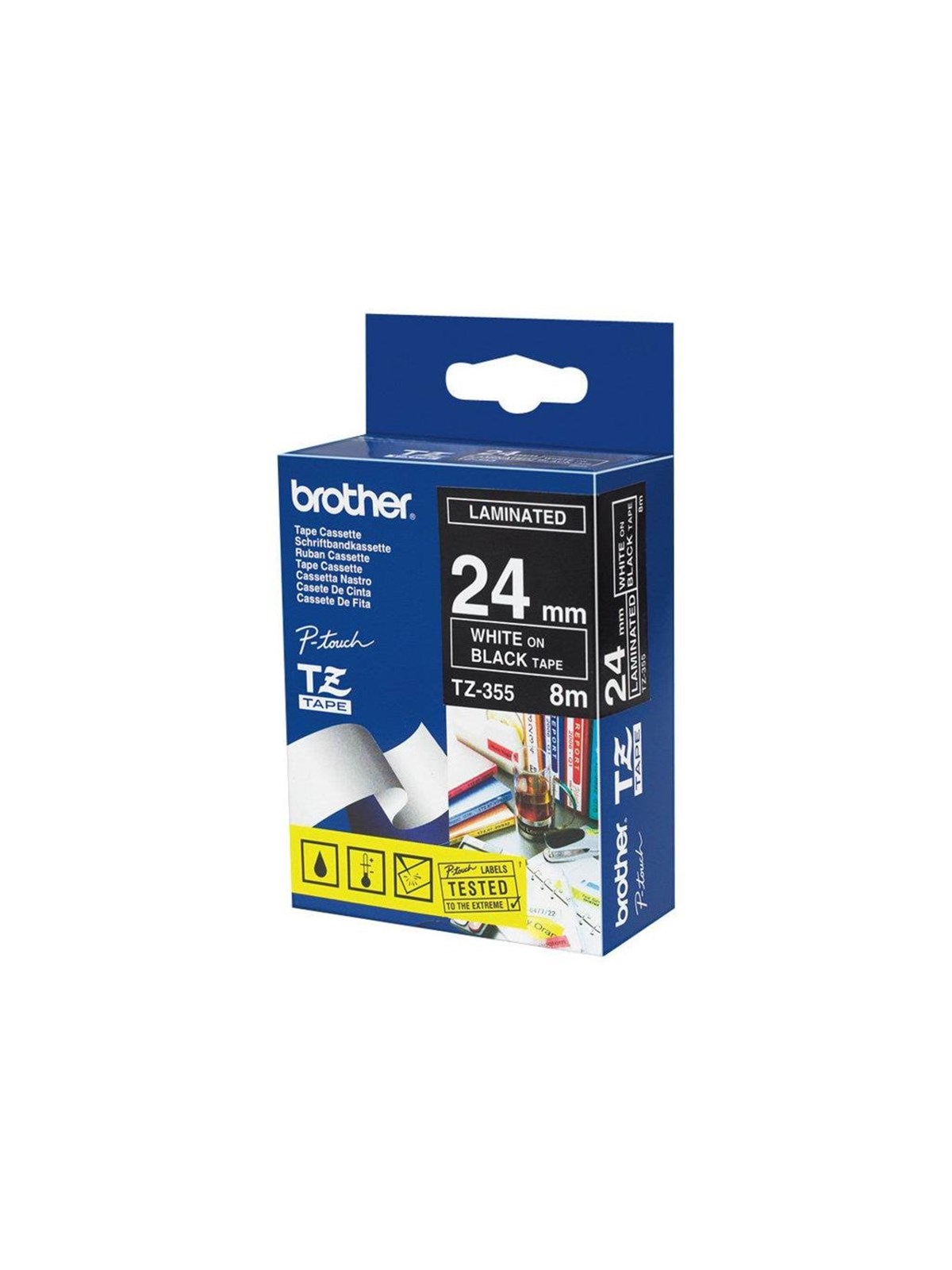 Brother Tze355 - Laminated Tape - Roll (2.4 cm x 8 m) - Papier Fotopapier Und Etiketten