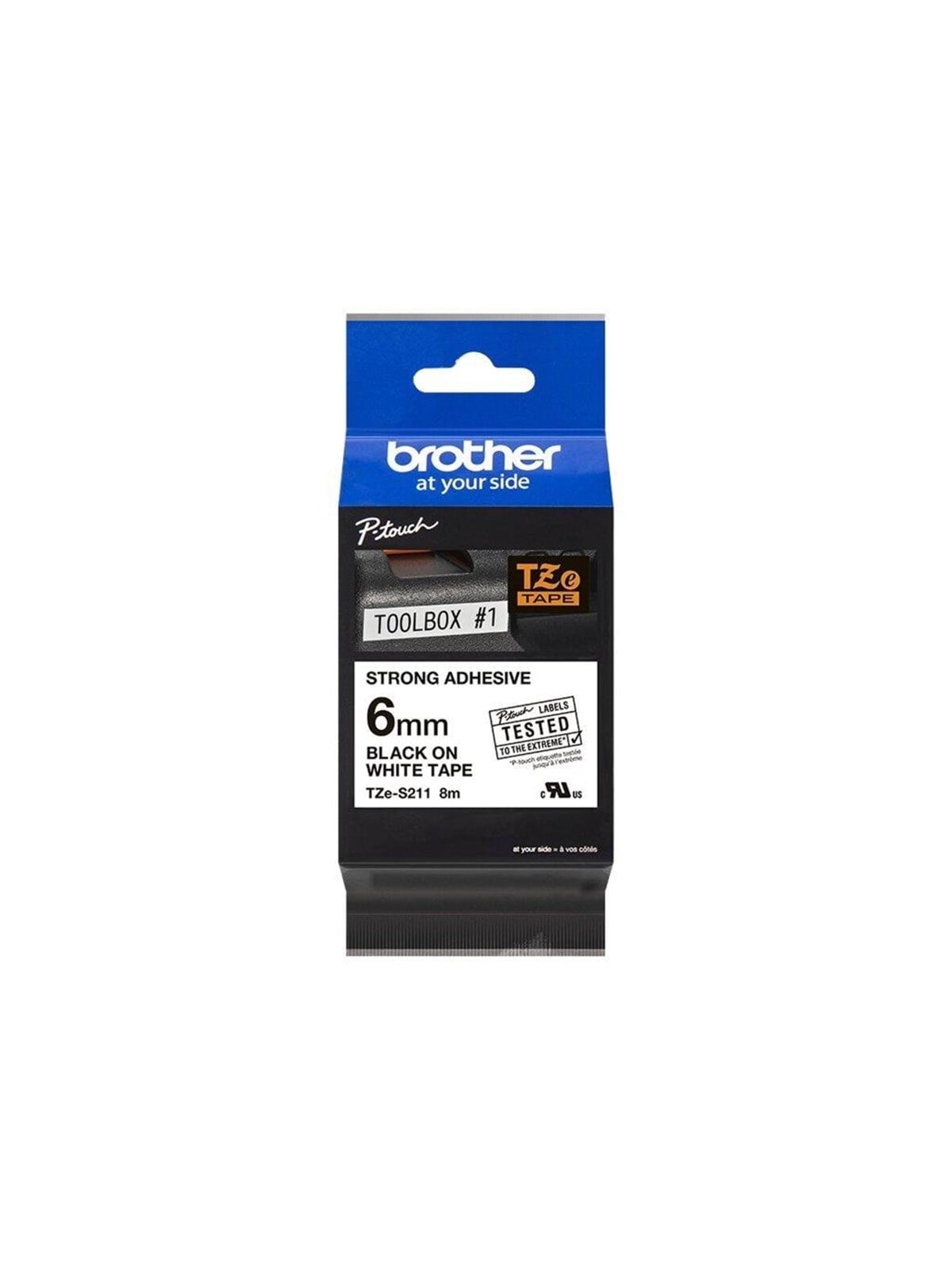 Brother Tzes211 / Tze-s211 Labelling Tape Cassette - Black on White 6mm Wide - Papier Fotopapier Und Etiketten