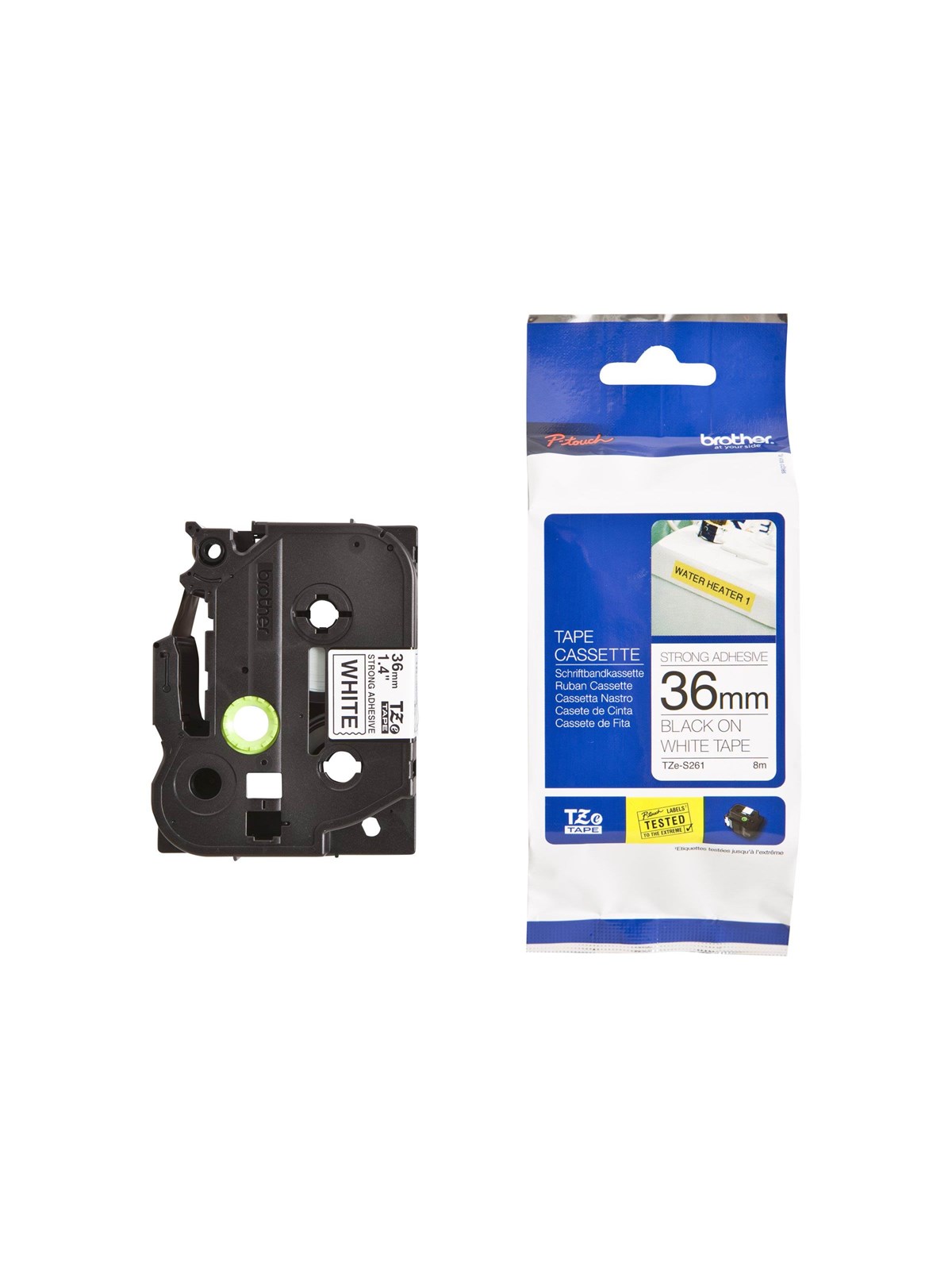 Brother Tzes261 - Black On White - Roll (3.6 cm x 8 m) - Papier Fotopapier Und Etiketten