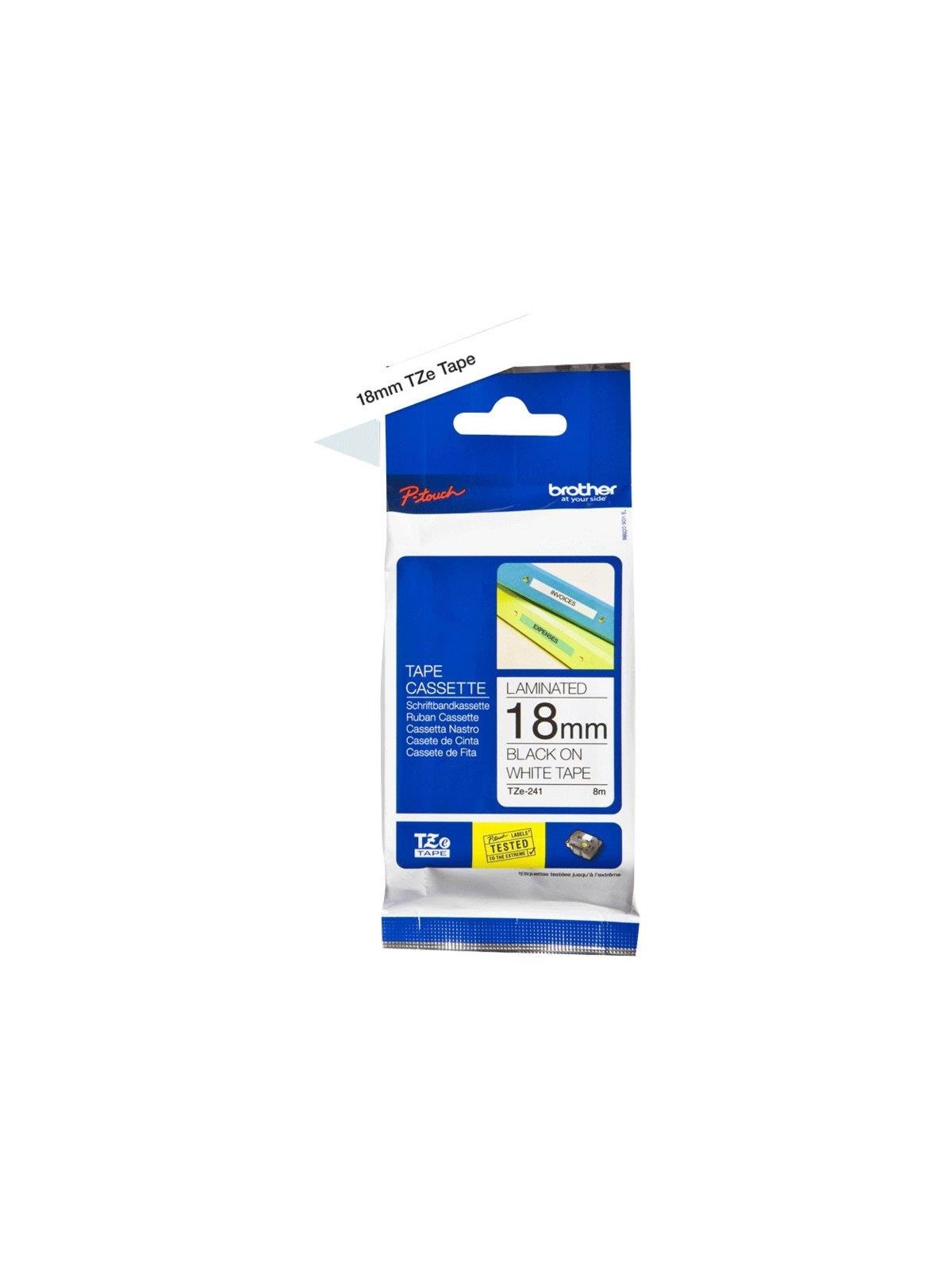Brother Tze241 Black/white Tape 18mm - Papier Fotopapier Und Etiketten