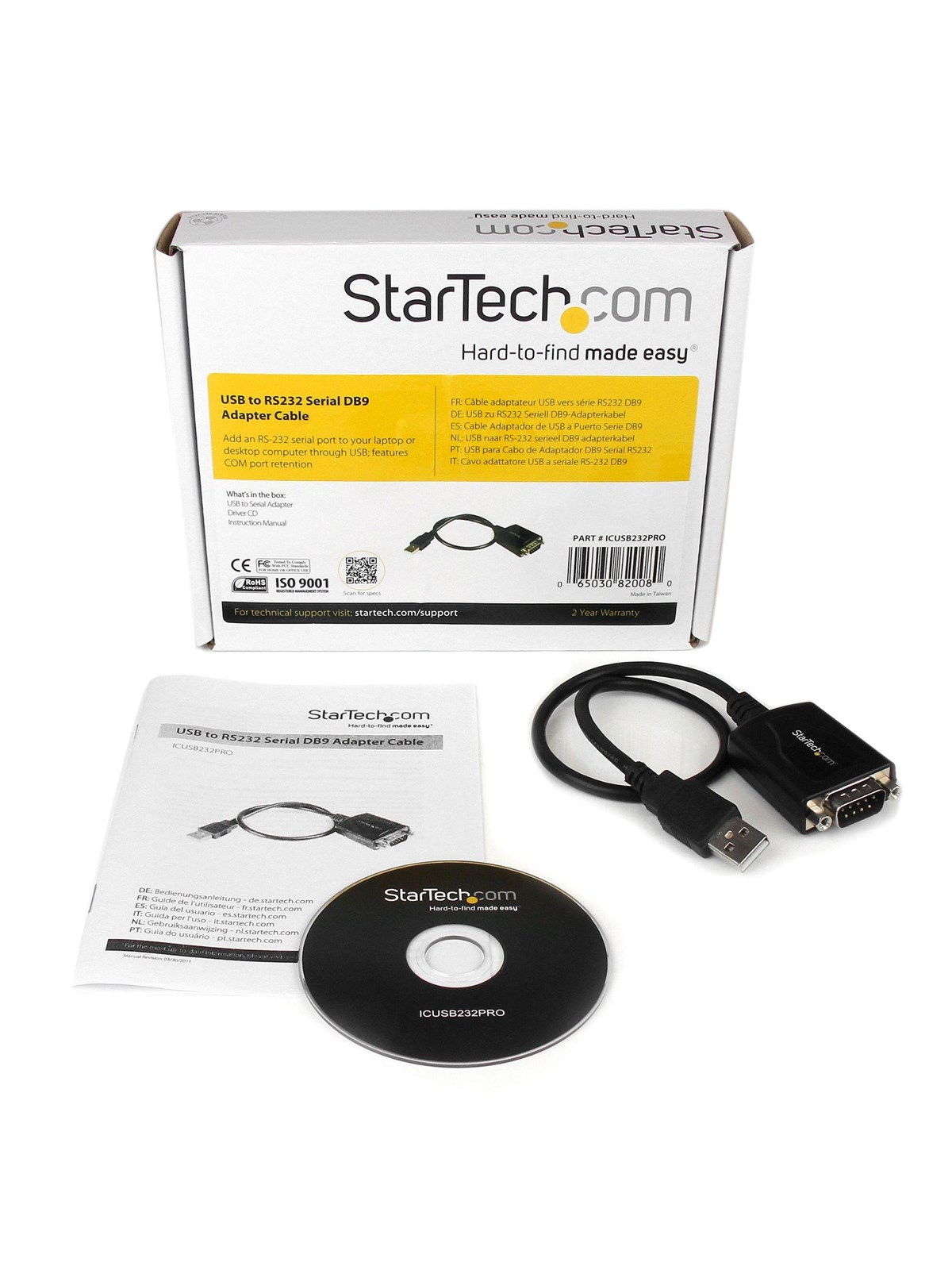1 ft Usb zu Rs232 Serial Db9 Adapter Kabel Mit Com Retention - Netzwerkadapter Netzkarte Druckserver Usw - Icusb232pro