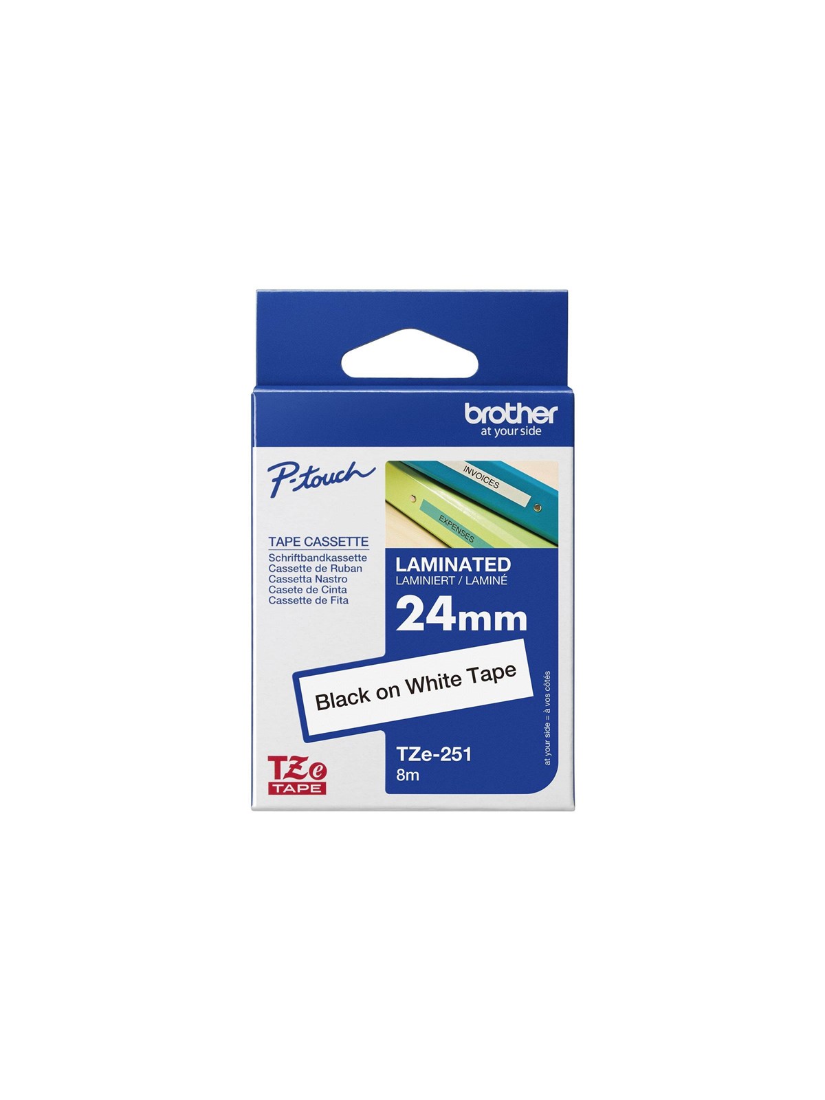 Brother Tze251 Tape Cassette 24mm x 8m - Papier Fotopapier Und Etiketten