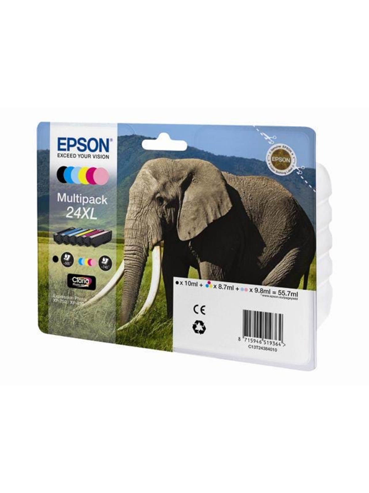 Epson 24xl High Capacity 6-pack (Black Yellow Cyan Magenta Light-magenta Light-cyan) Ink - Tintenpatrone Cyan, Magenta, Gelb, Helles Cyan, Helles 