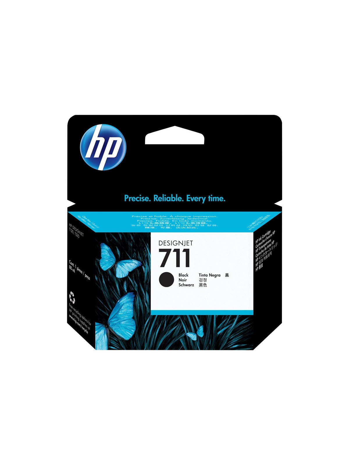 HP 711 / Cz133a Black Ink 80 ml - Tintenpatrone Schwarz - Druckerzubehoer Tinte Toner