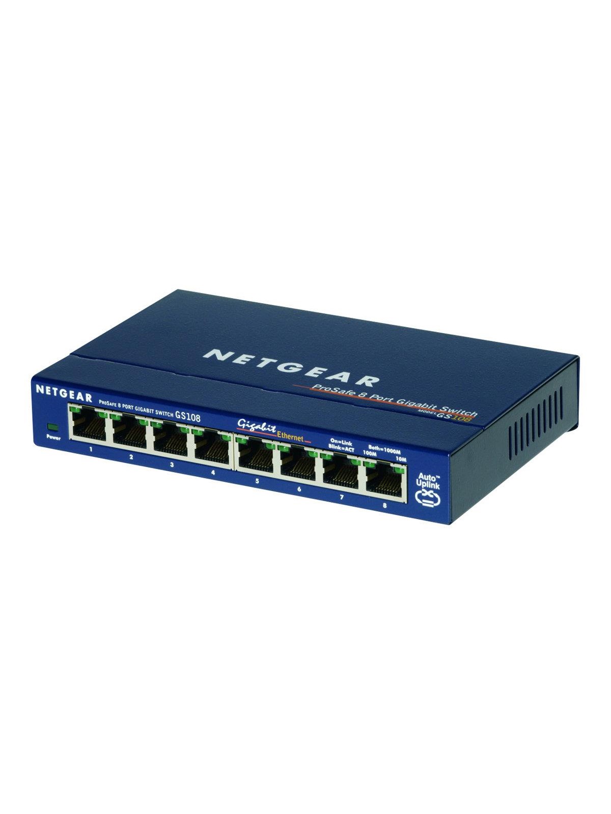 Netgear Prosafe Gs108 8-port Gigabit Ethernet Unmanaged Switch - Switches - Gs108ge