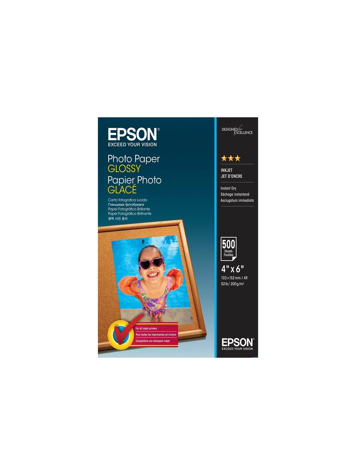 Epson Photo Paper Glossy - 10x15cm - 500 Sheets - Papier Fotopapier Und Etiketten - C13s042549
