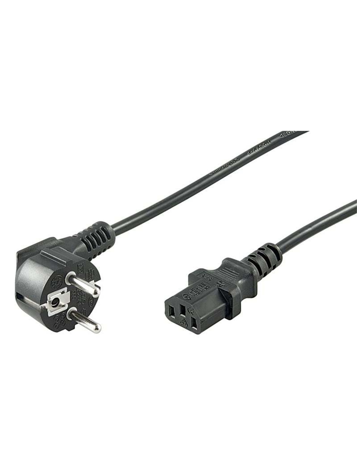 Pro Strom Kabel C13 1x90° - Schwarz - 3m - Stromkabel Extern - 4040849951428