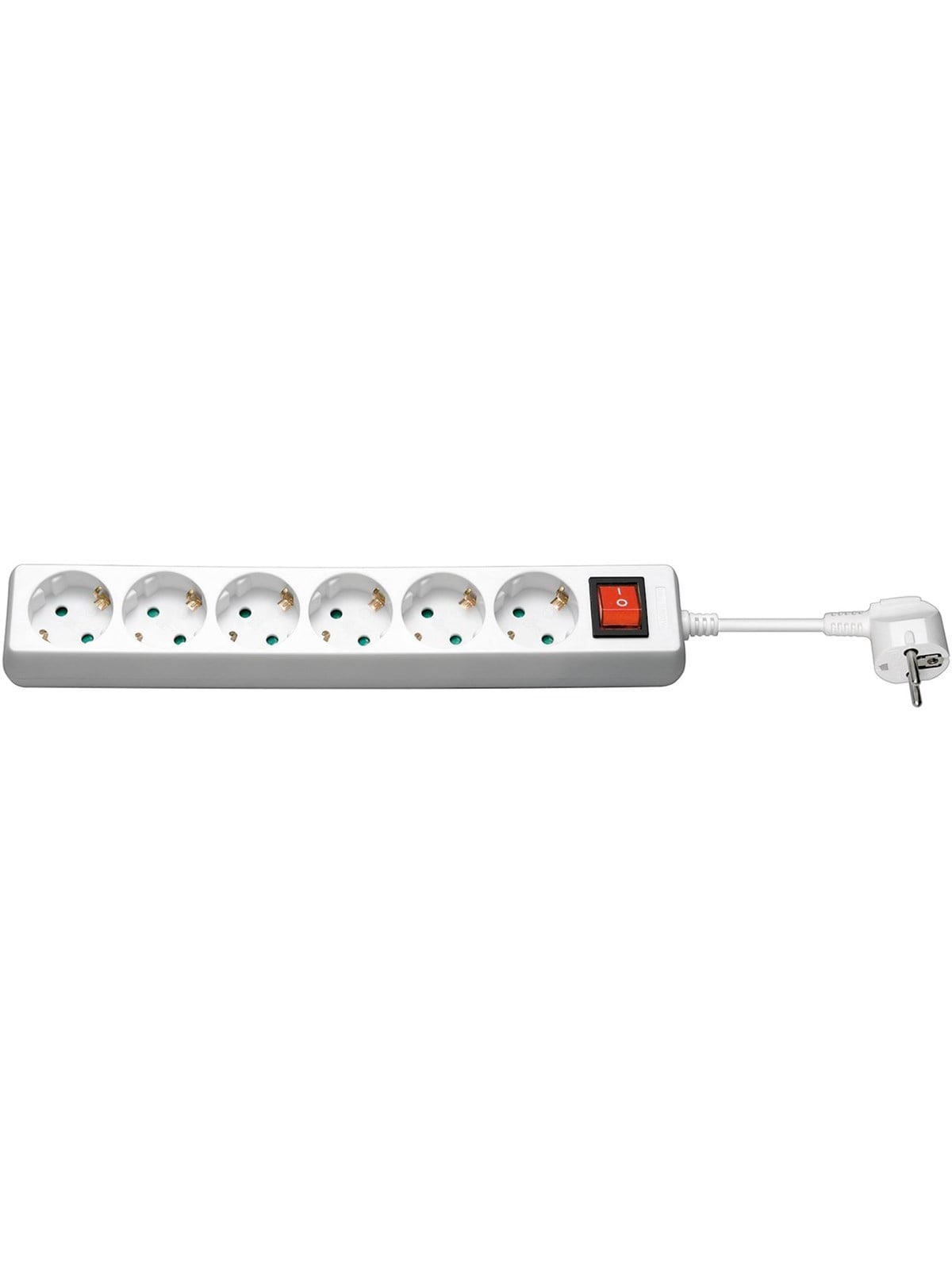Pro Strom Sockel x6 - Weiß - Switch - 1.5m - Stromkabel Extern - 4040849512889