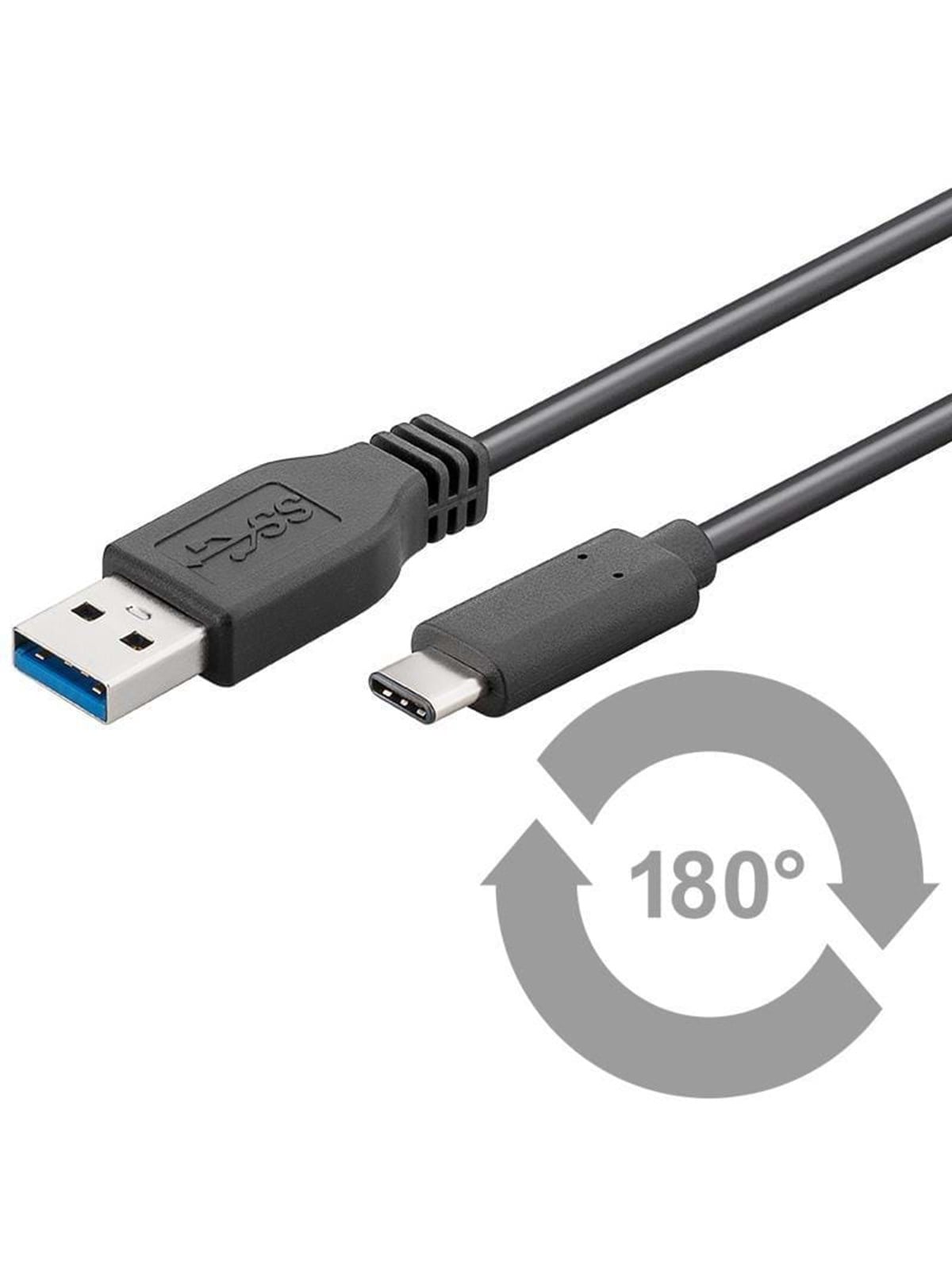 Pro Usb-a Usb-c - 1m - Usb 3.0 - Schwarz - Usb Kabel - Pusb3.2g1-ac-blk-1m