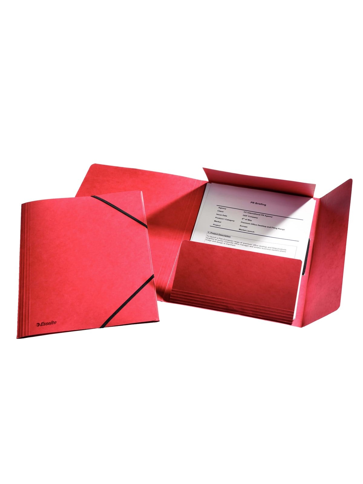 Esselte 3-flap Folder Elastic Cardboard A4 Red - Mappenund Clipboards - 1326515
