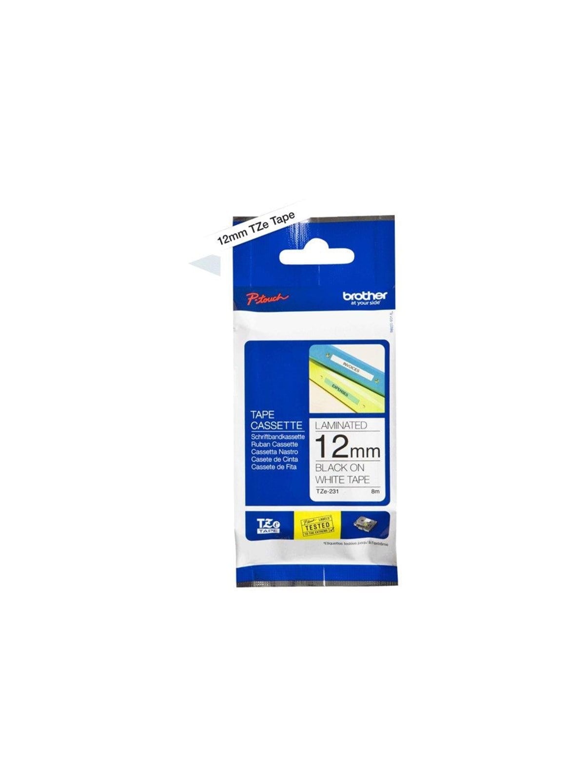 Brother Tze231 / Tze 231 Labelling Tape Cassette - Black on White 12mm Wide - Papier Fotopapier Und Etiketten