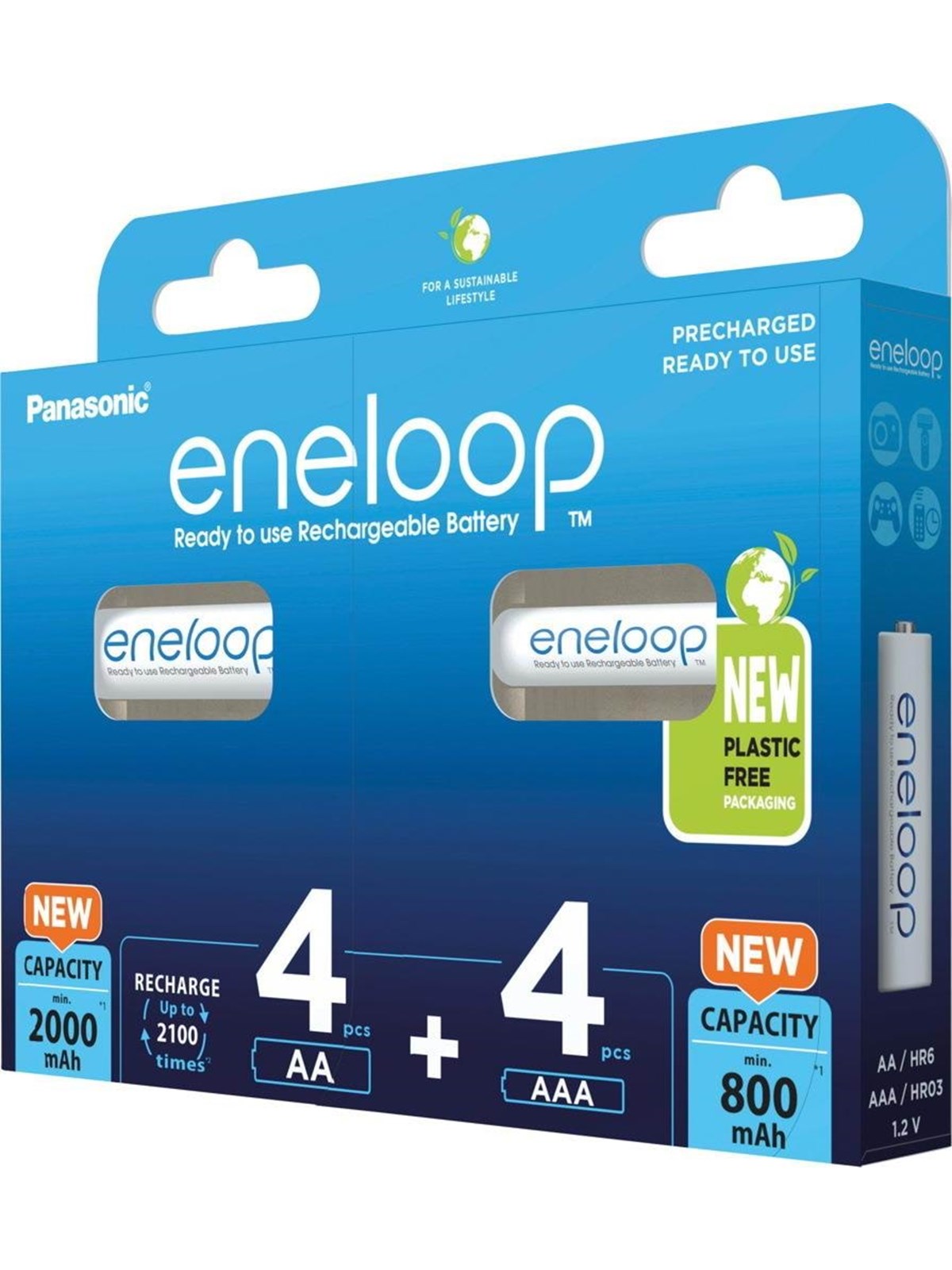 Panasonic Eneloop Bk-kjmcde44e - Battery - (4 AA Batteries 4 Aaa Batteries) 8 x AA / Aaa - Nimh - ( Rechargeable ) - Batterien Und Akkus