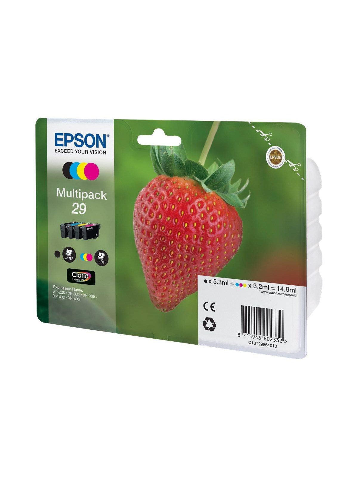 Epson 29 Multipack (Black Yellow Cyan Magenta) Ink - Druckerzubehoer Tinte Toner - C13t29864010