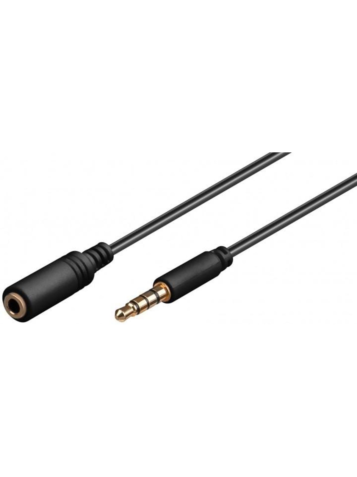 Pro Minijack 3.5mm Ext. 4P - Bk - 5m - Audio Kabel - 4040849624810