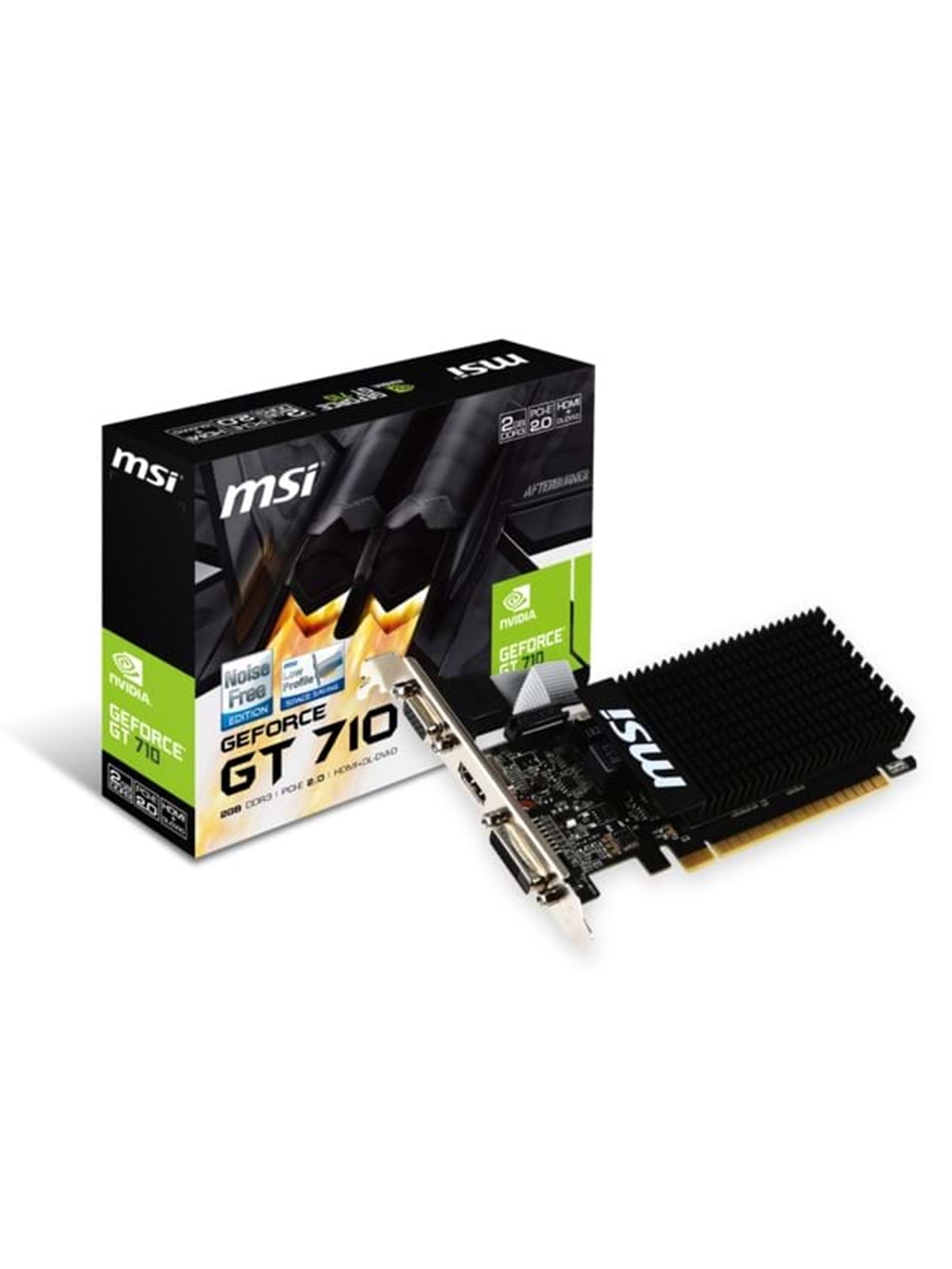 Msi Geforce GT 710 Silent - 2gb Gddr3 Ram - Grafikkarte - GT 710 2gd3h LP