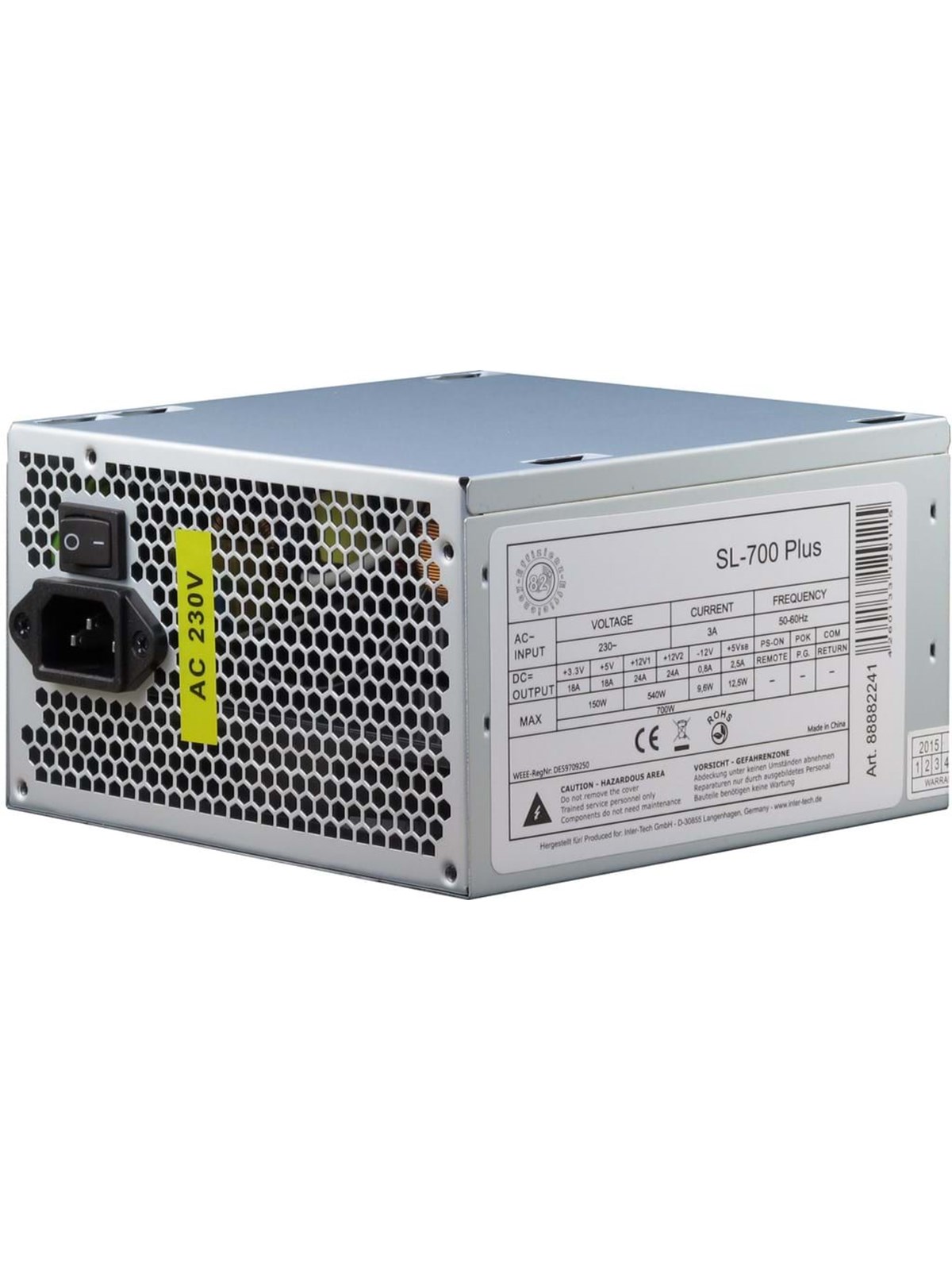 Inter-tech Sl-700 Plus Netzteile - 700 Watt - 120 mm - Atx - 80 Plus - 88882141