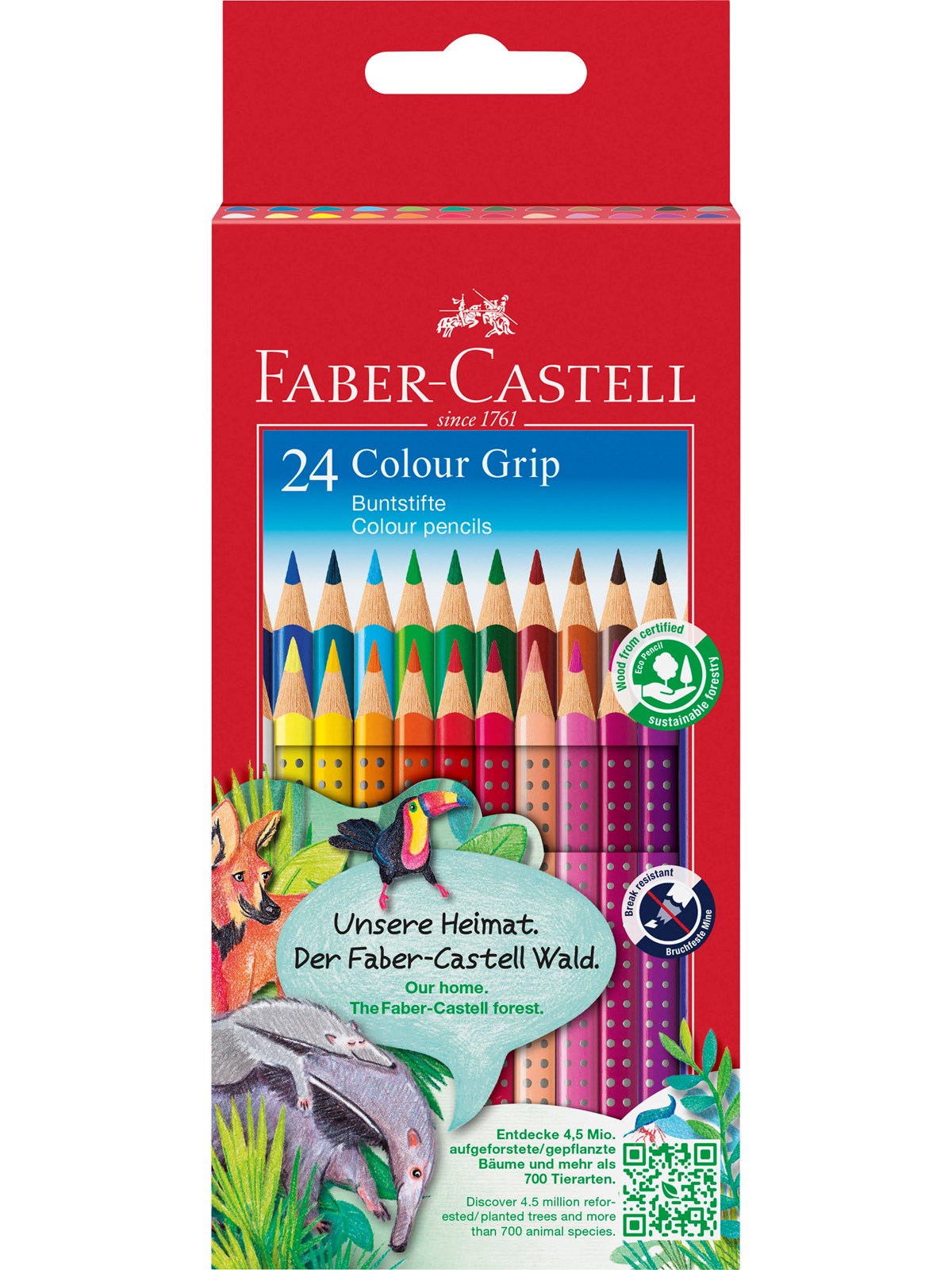 Faber-castell Buntstift Colour Grip 24er Etui - Utensilien Zum Schreiben Und Zeichnen - 112424