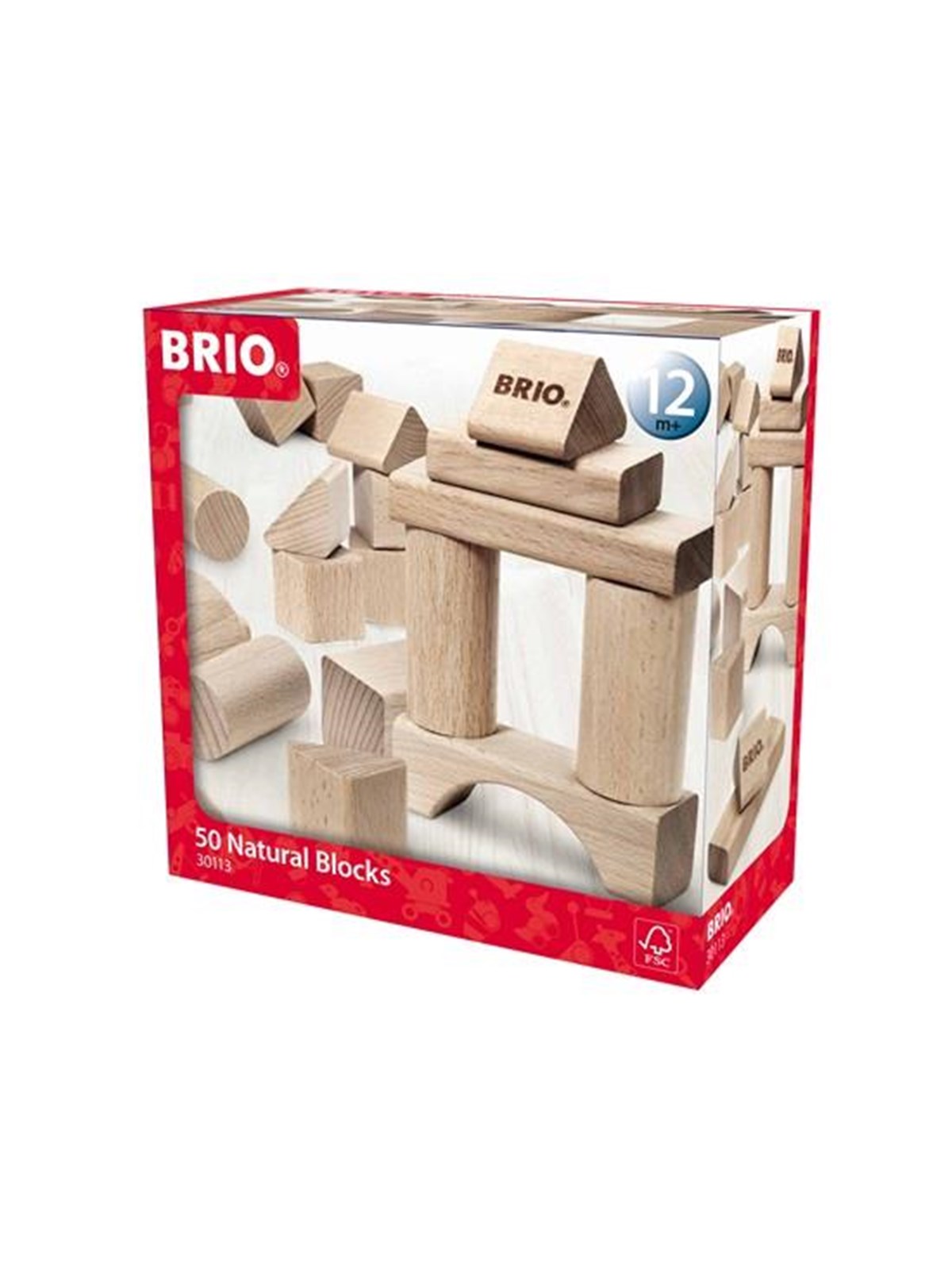 Brio 30113 50 Natural Building Blocks - Baby Spielzeug