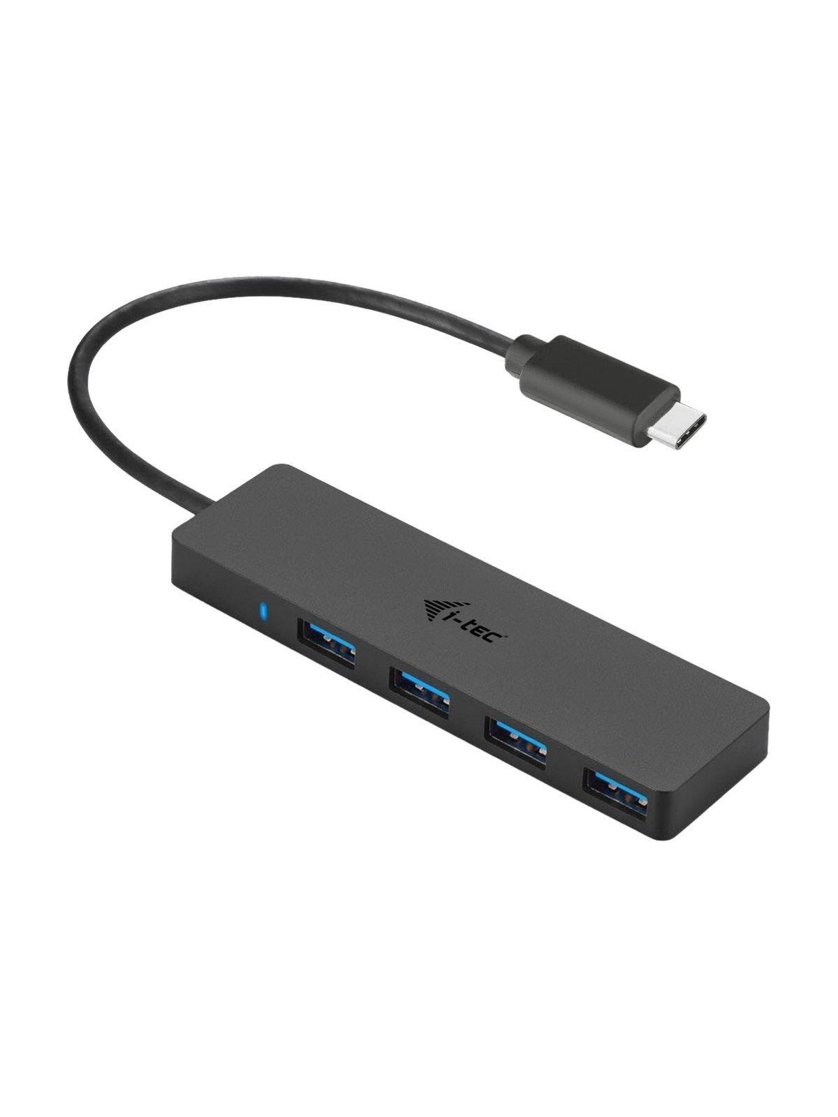 I-tec Usb-c Slim Passive Hub - 4-port - Usb 3.0 - 20 cm Cable Usb-hubs - Usb 3.0 - 4 - Schwarz - Usb Hubs - C31hub404
