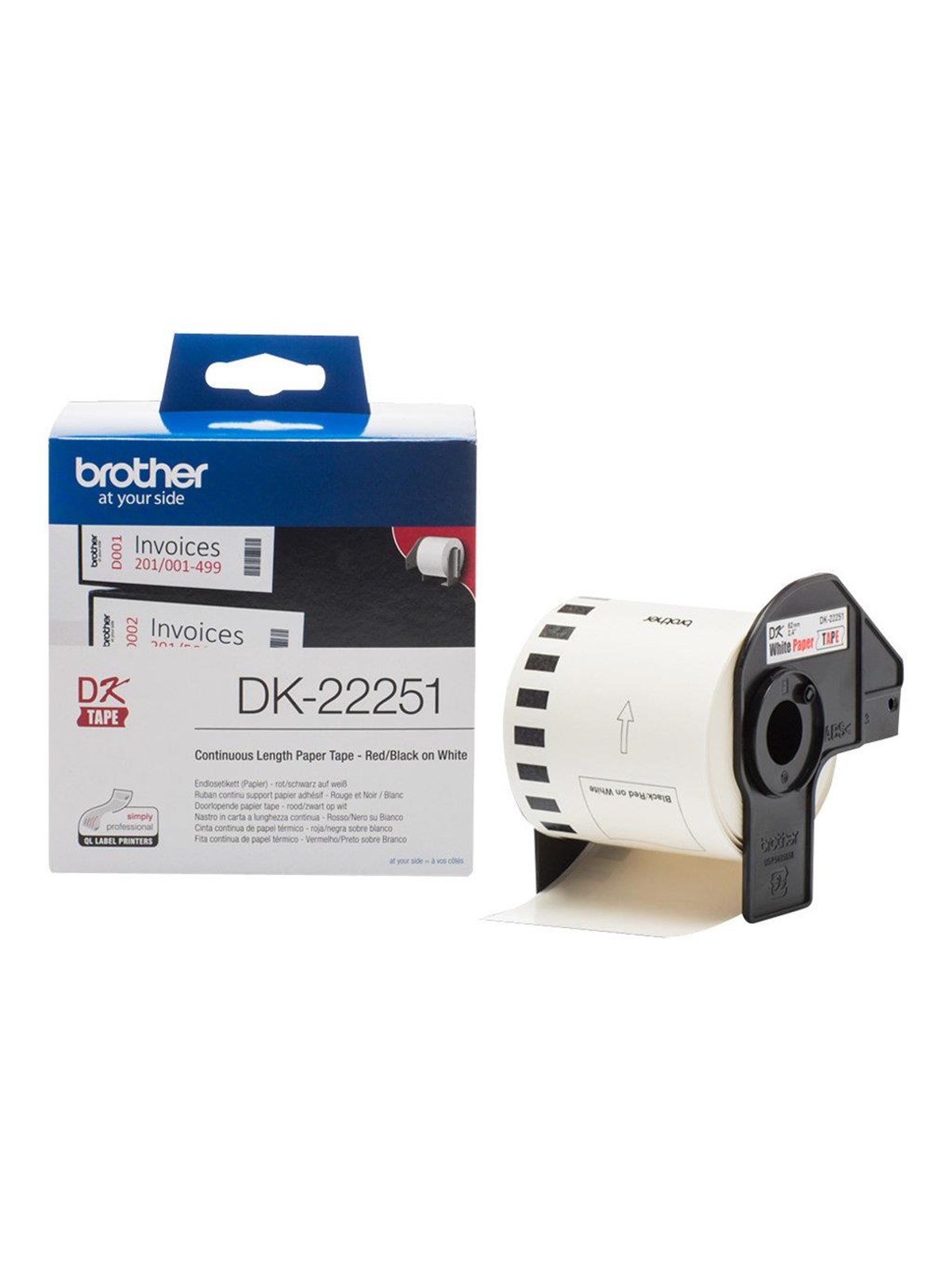 Brother Dk22251 Continuous Paper Roll 62mm x 15.24m - Papier Fotopapier Und Etiketten