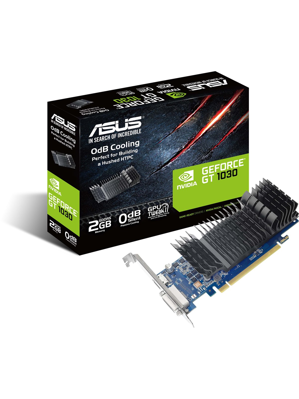 Asus Geforce GT 1030 Silent Low Profile - 2gb Gddr5 Ram - Grafikkarte - 90yv0at0-m0na00