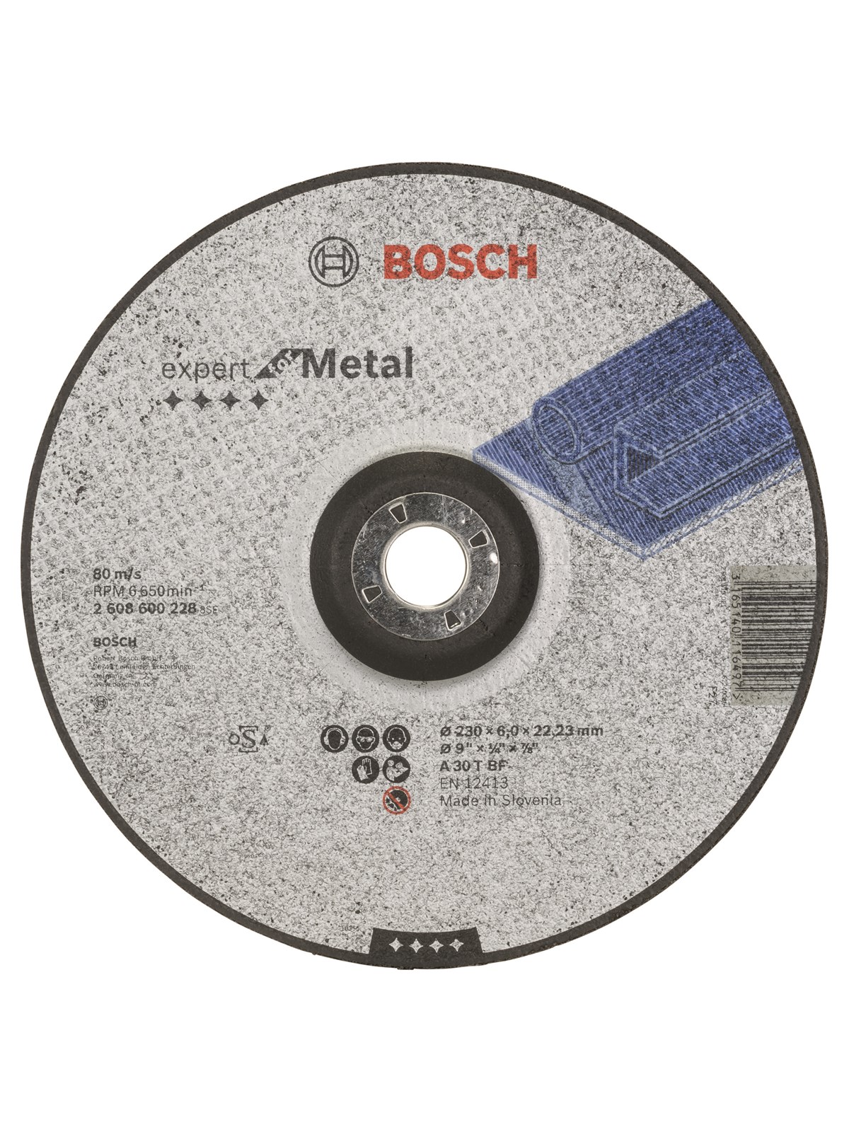 Bosch Slibeskive Metal Ø230x6 - Haus Garten - 2608600228