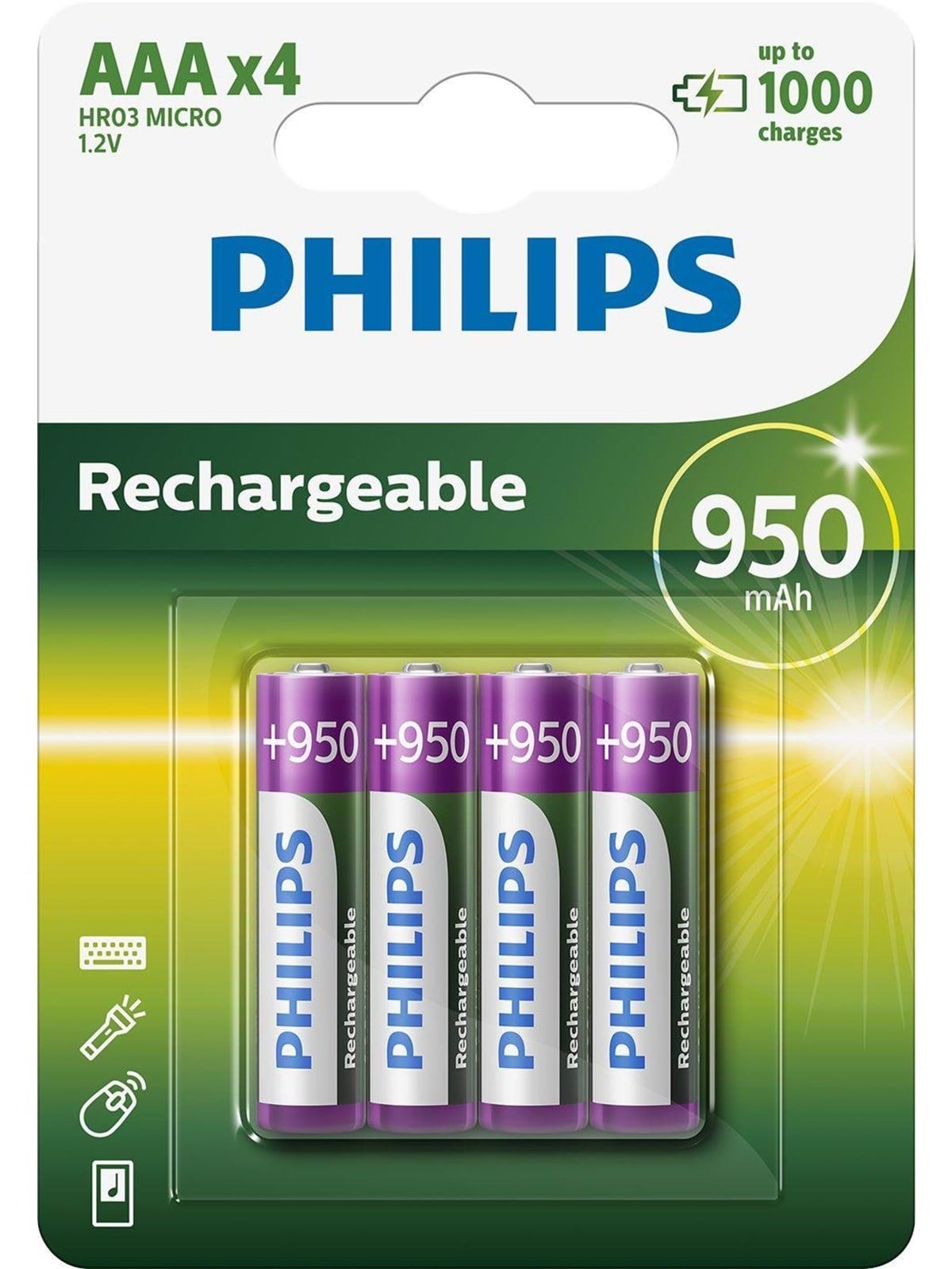 Philips Rechargeable Aaa - Batterien Und Akkus - R03b4a95/10