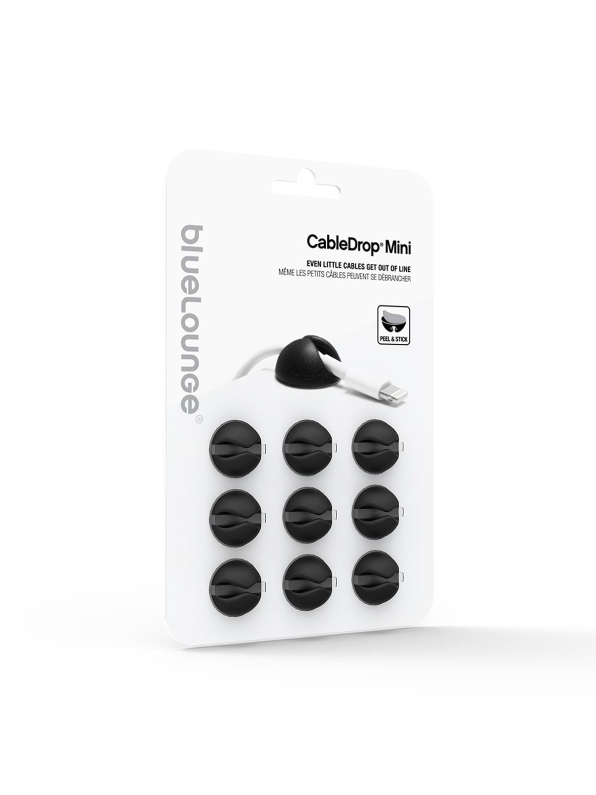 Bluelounge Design Cabledrop Mini - Black - 9-pack - Kabelkanal Kabelschlauch - 758681