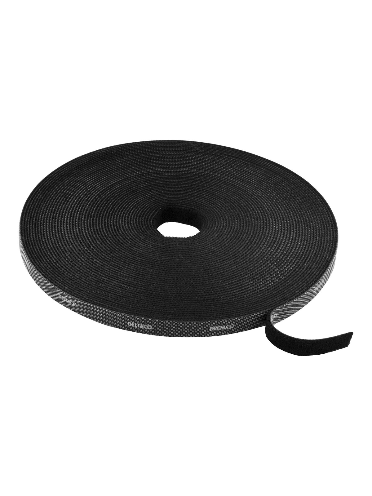 Deltaco Velcro Cable Tie Roll - 15m - Black - Kabelkanal Kabelschlauch - Cm1015s