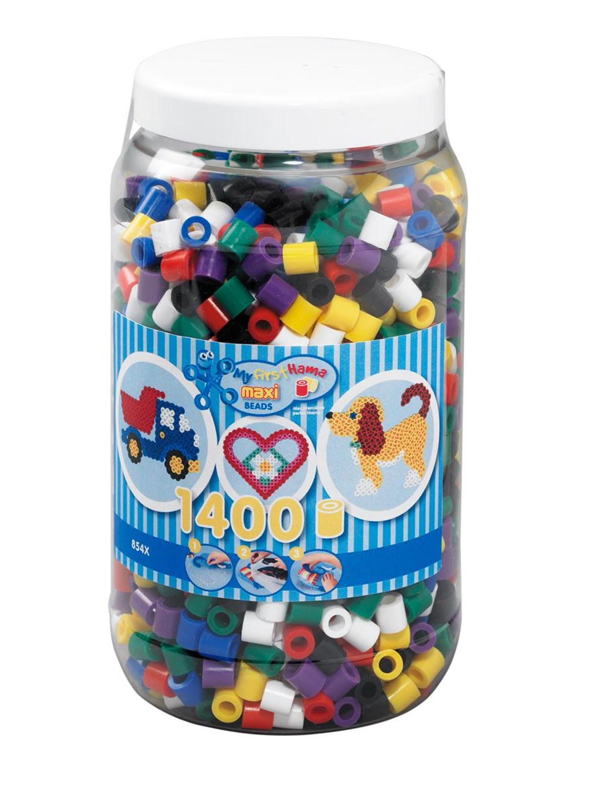 Hama Beads - Maxi - Beads in Bucket - 1400 Pcs - Kreativ Spiele - 8540