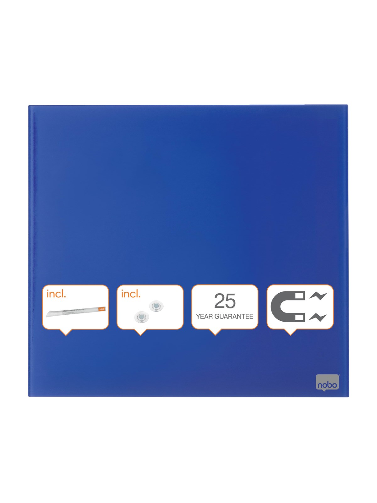 Nobo Diamond Glas - blaue magnetische Glastafel, Einzelhandelspackung Diamond Glas - blaue magnetische Glastafel, Einzelhandelspackung