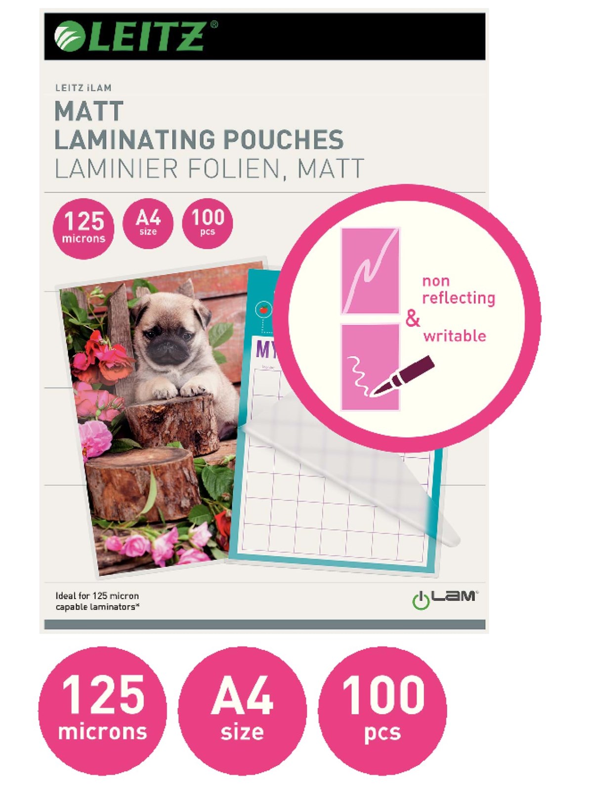 Leitz Ilam Heißlaminierfolien Matt A4, 125 Mic - Laminierung - 16926