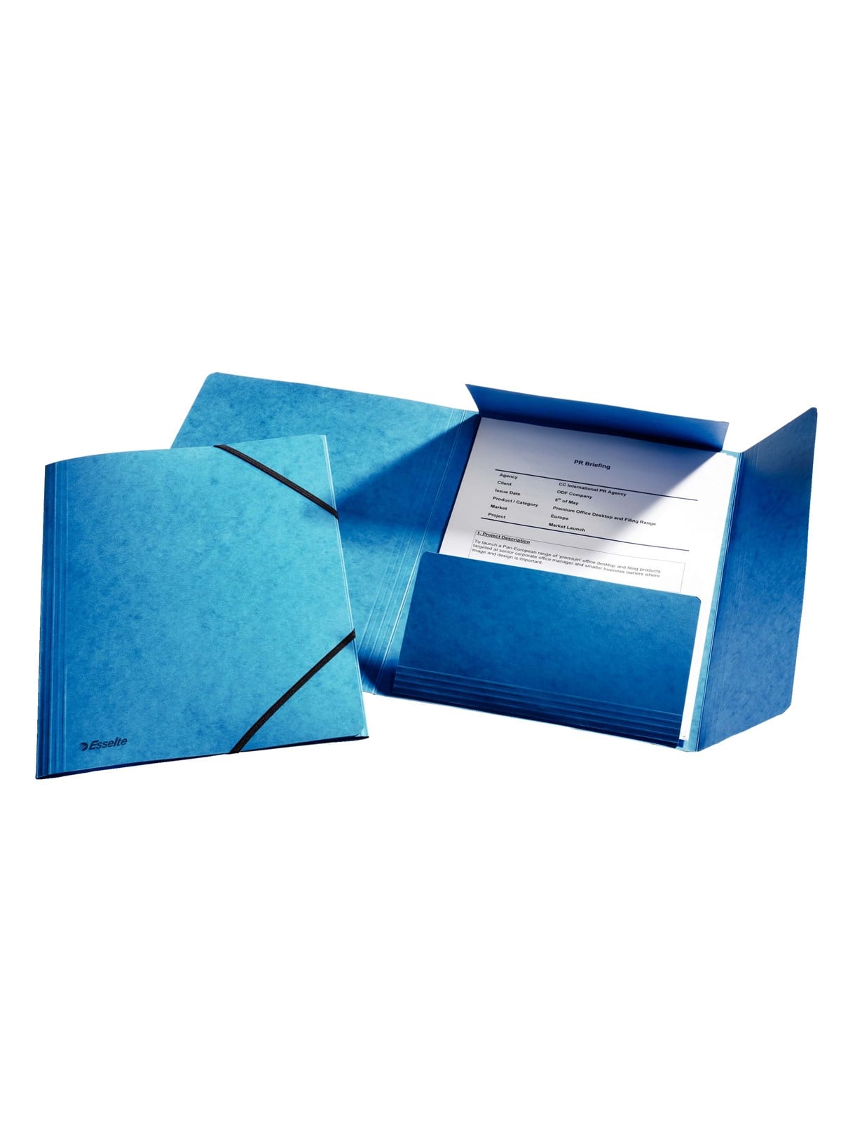 Esselte 3-flap Folder Elastic Cardboard A4 Blue - Mappenund Clipboards - 1326502