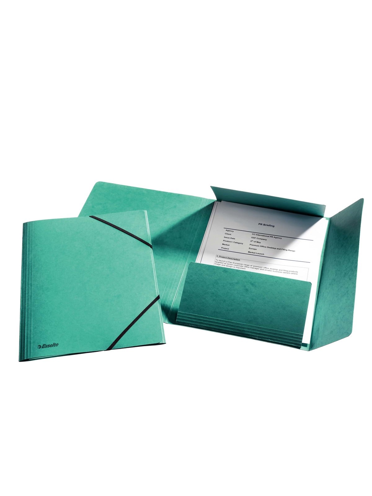 Esselte 3-flap Folder Elastic Cardboard A4 Green - Mappenund Clipboards - 1326508