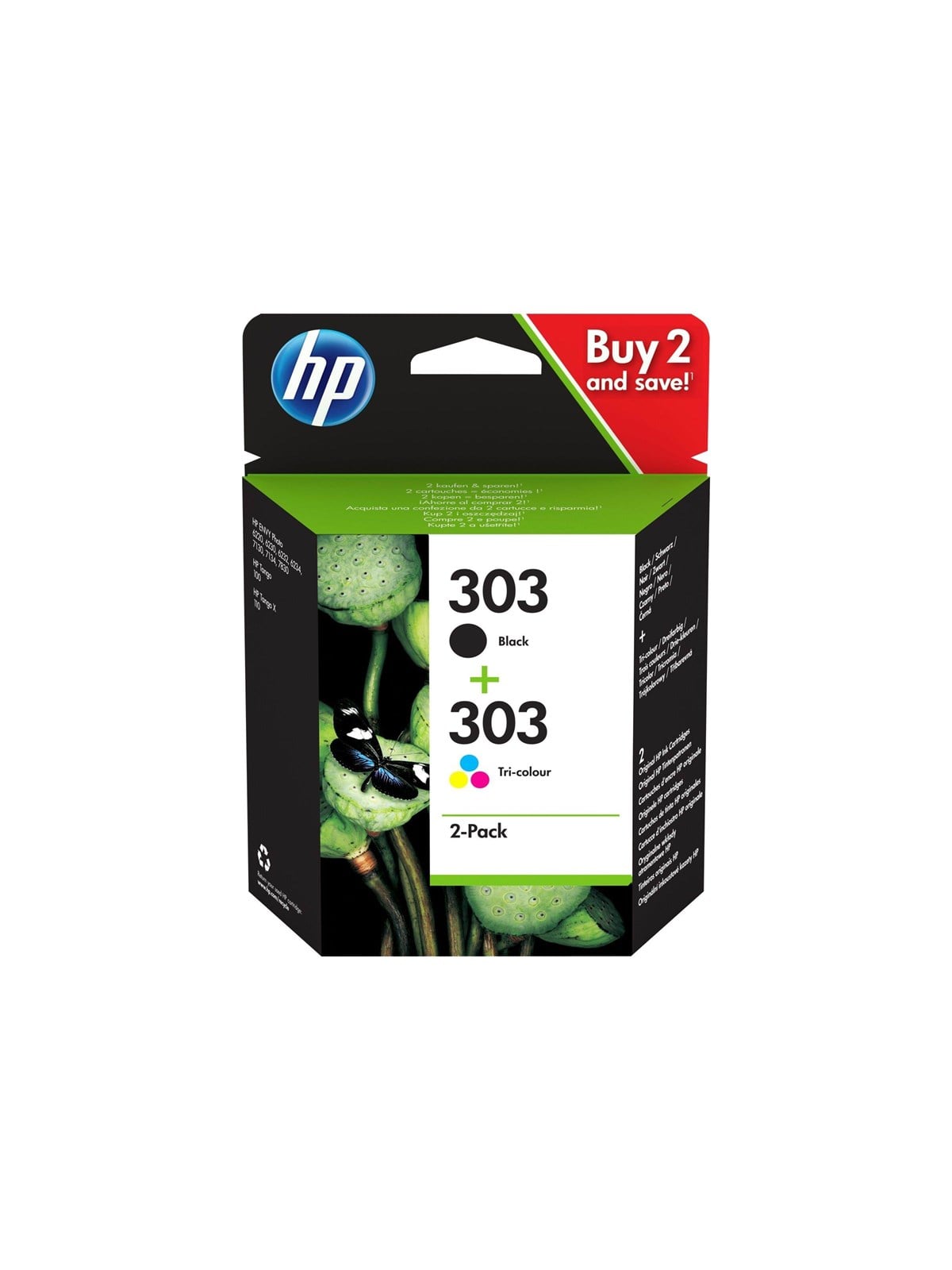 HP 303 / 3ym92ae 2-pack Black And Color Ink - Druckerzubehoer Tinte Toner