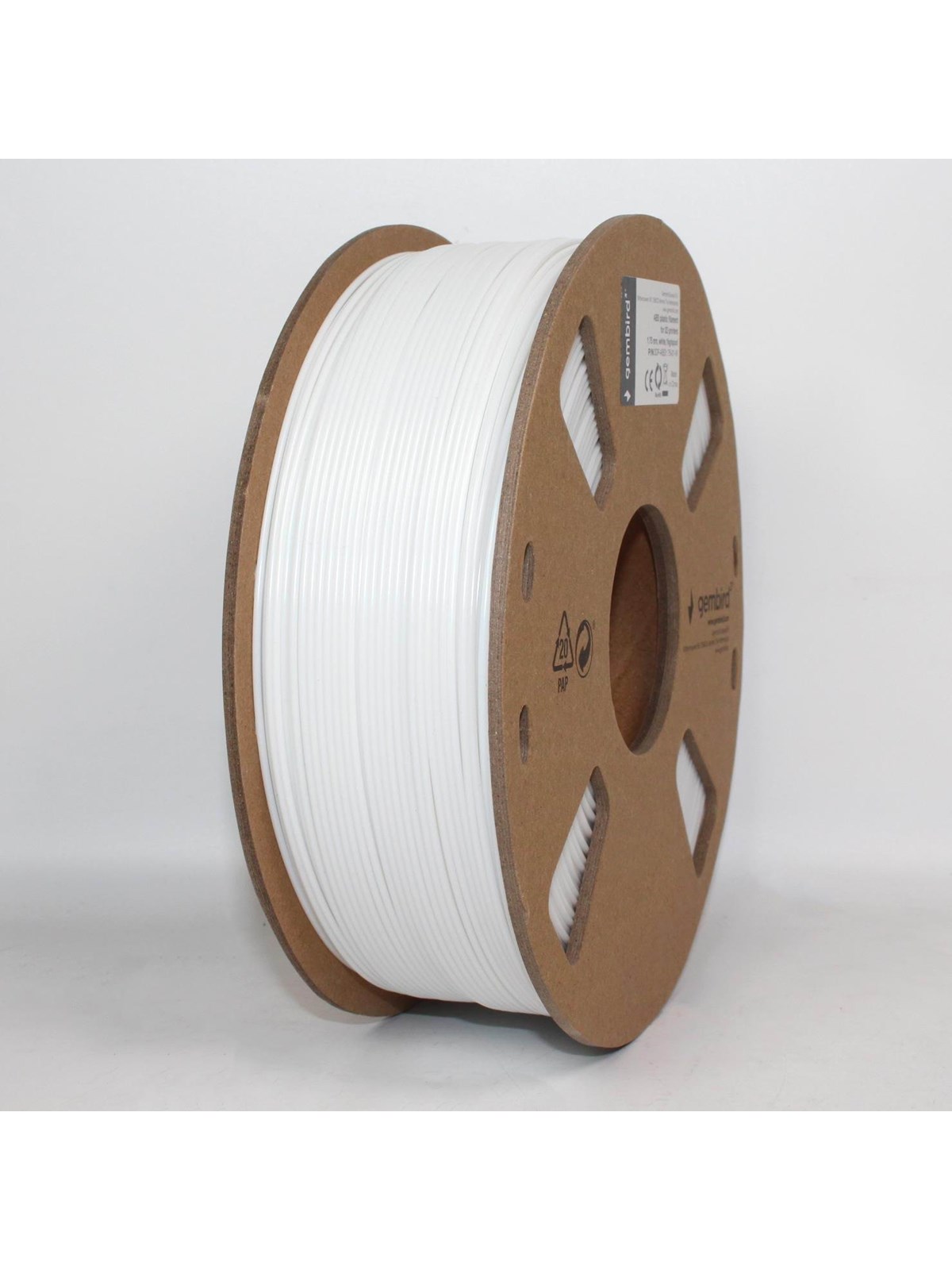 Gembird Abs Filament - White - 1.75mm ø - 1 kg - Filament 3D Drucker - 3dp-abs1.75-01-w