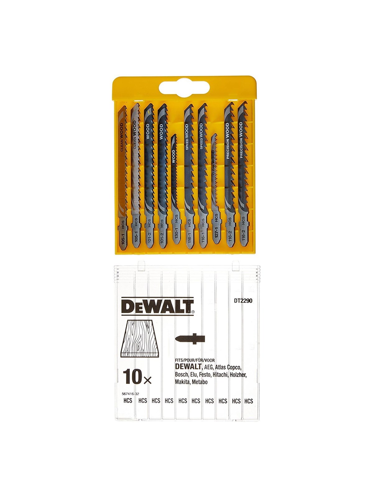 Dewalt Jigsaw Blade Set - Xpc 10 Piece Set - Wood Cutting - Stichsaegen - Dt2290-qz