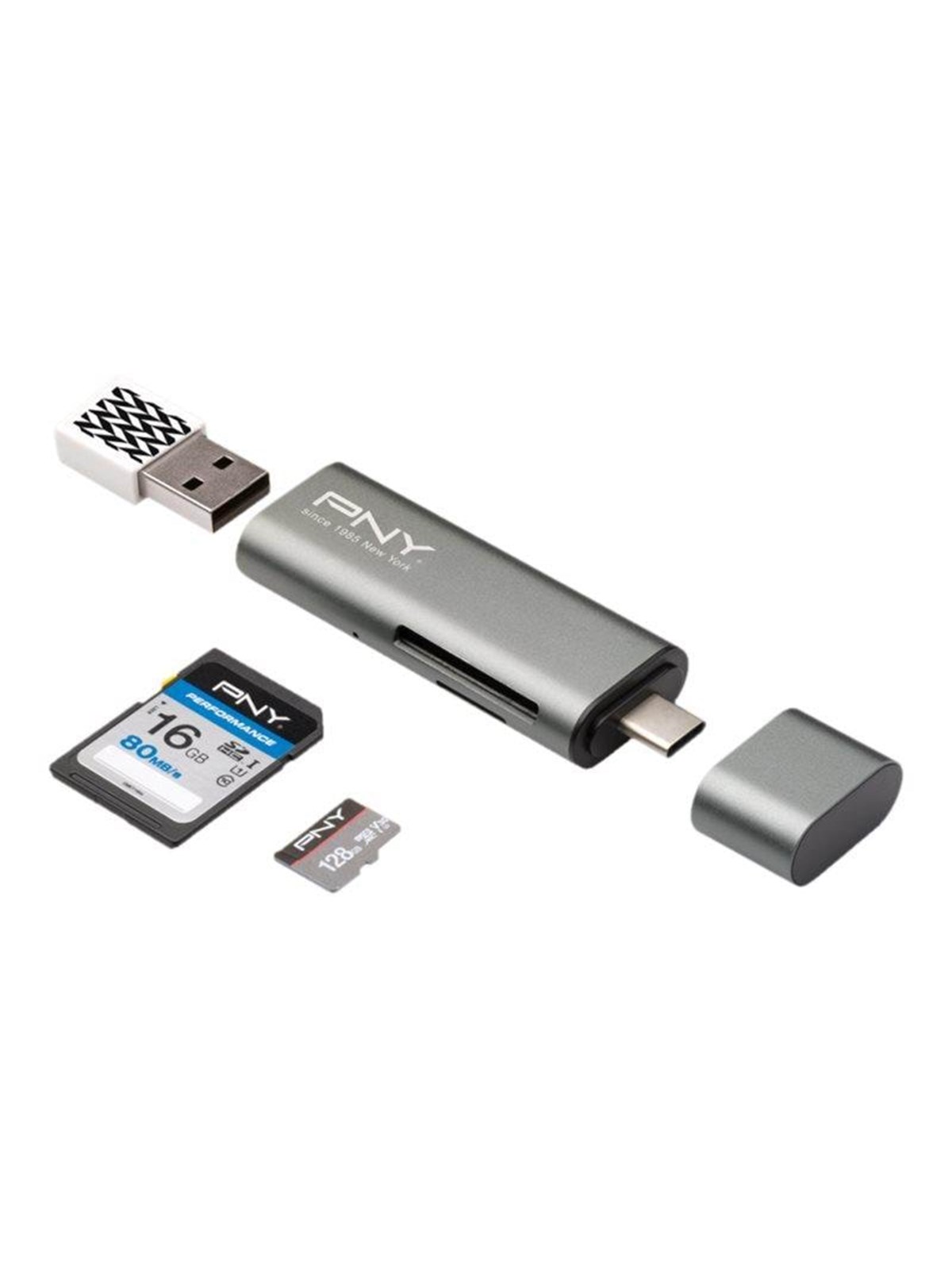 Pny Usb-c Card Reader + Usb-a Adap Accs - Speicherkarten Lesegeraetadapter - R-tc-ua-3n1e01-rb