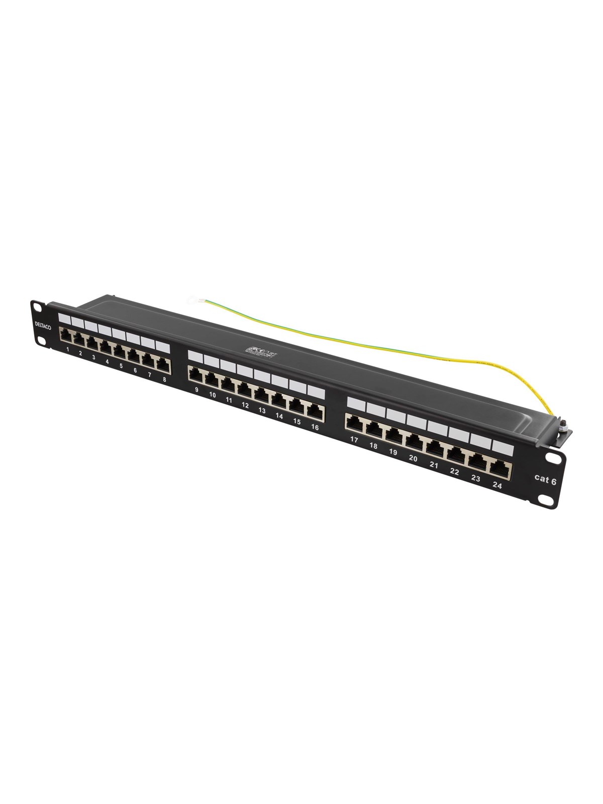 Deltaco Pan-201 Stp Patch Panel 24xrj45 Cat6 1U 19" Metal Black - Netzwerkzubehoer